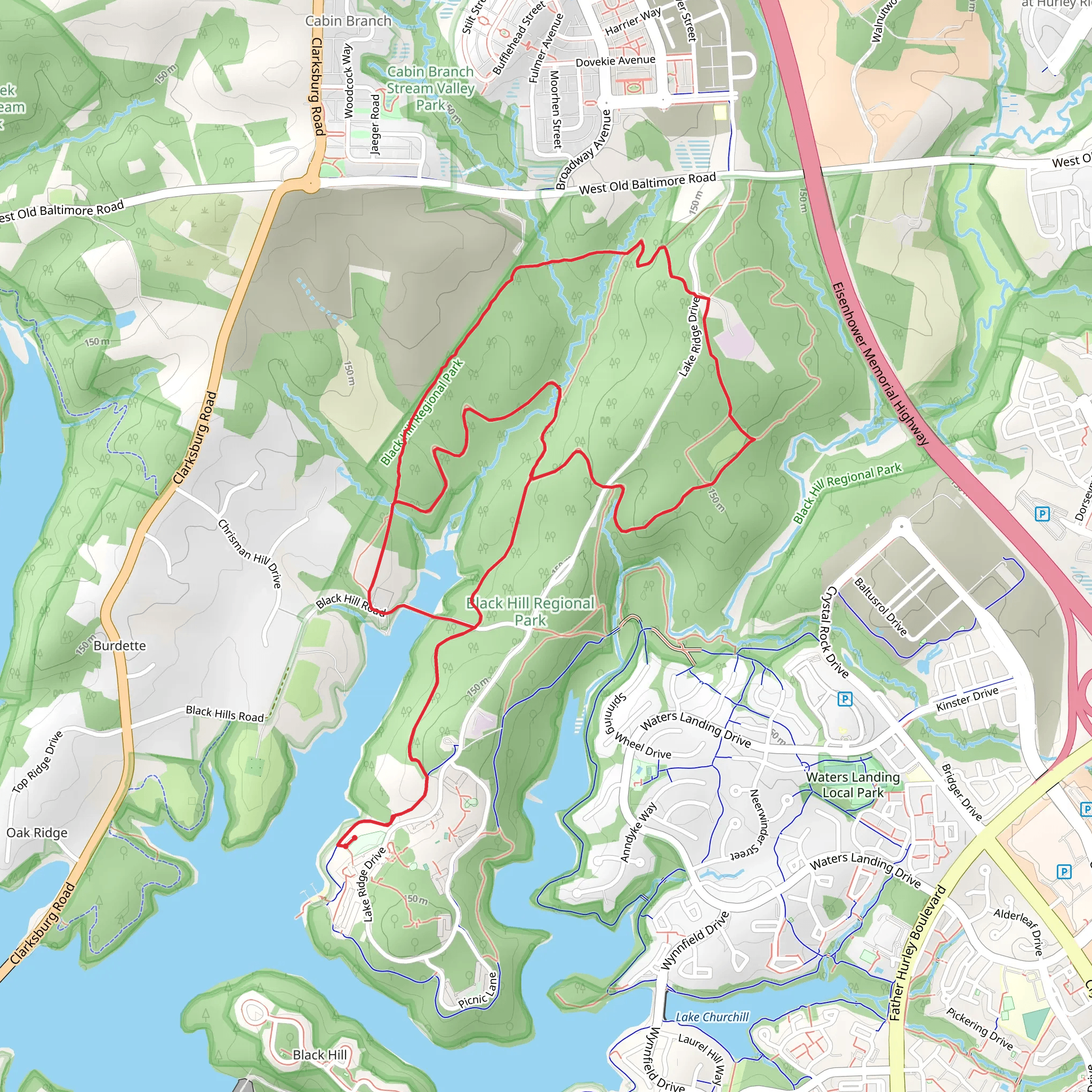 Black Hill, Hamilton and Hard Rock Loop Trail mobile static map