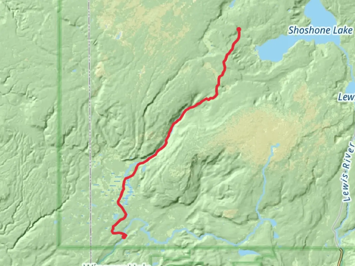 An image depicting the trail Bechler River Walk via Cave Falls and its surrounding area.
