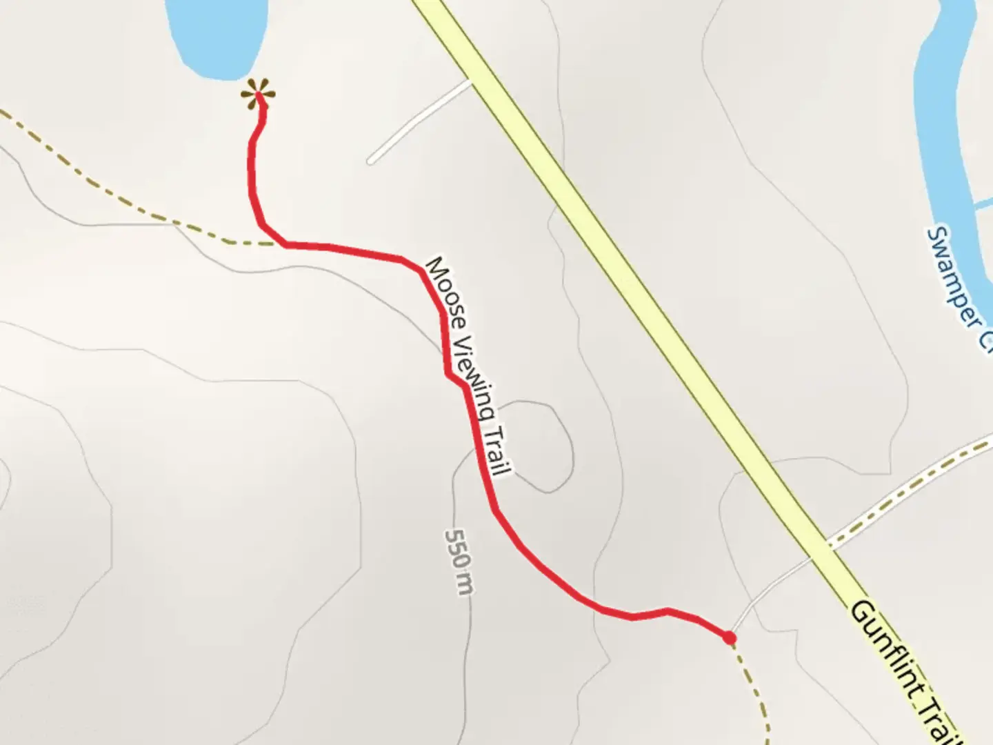 An image depicting the trail Moose Viewing Trail and its surrounding area.