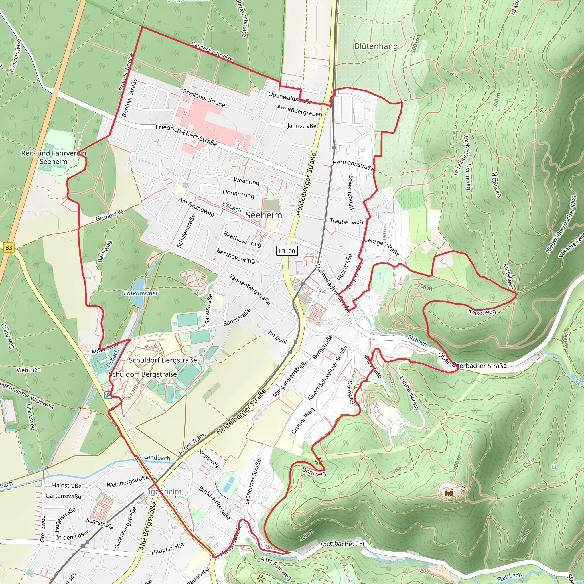 Rundwanderweg Seeheim Jugenheim mobile static map