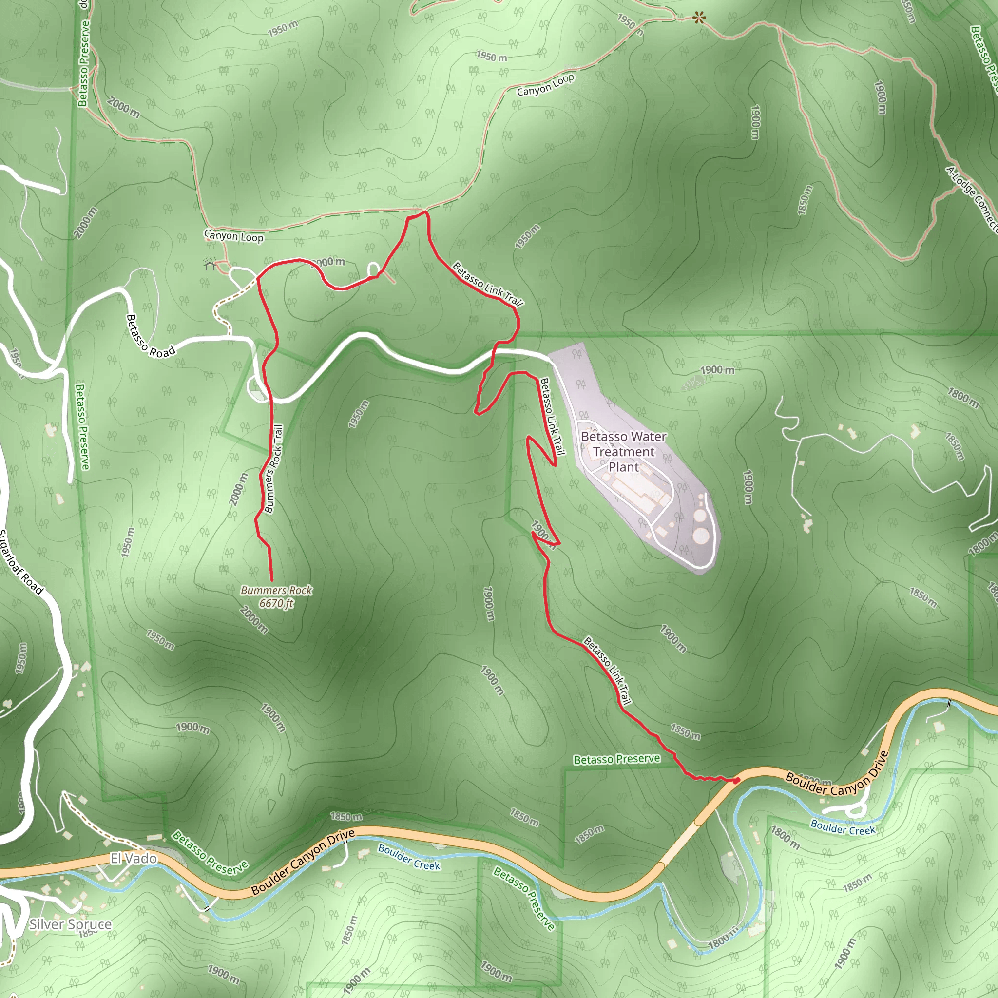 Bummers Rock and Betasso Link Trail mobile static map