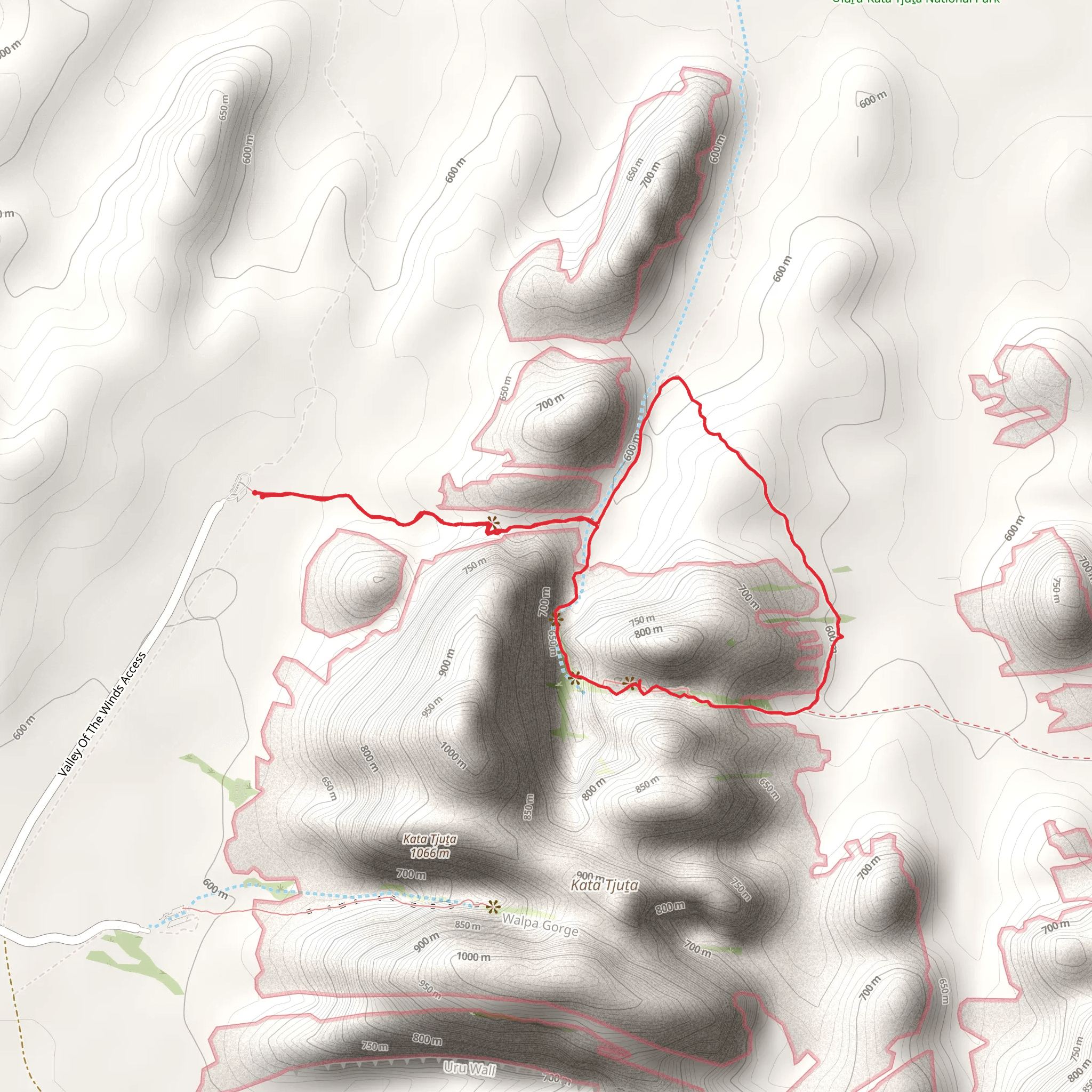 Kata Tjuta Valley Trail mobile static map