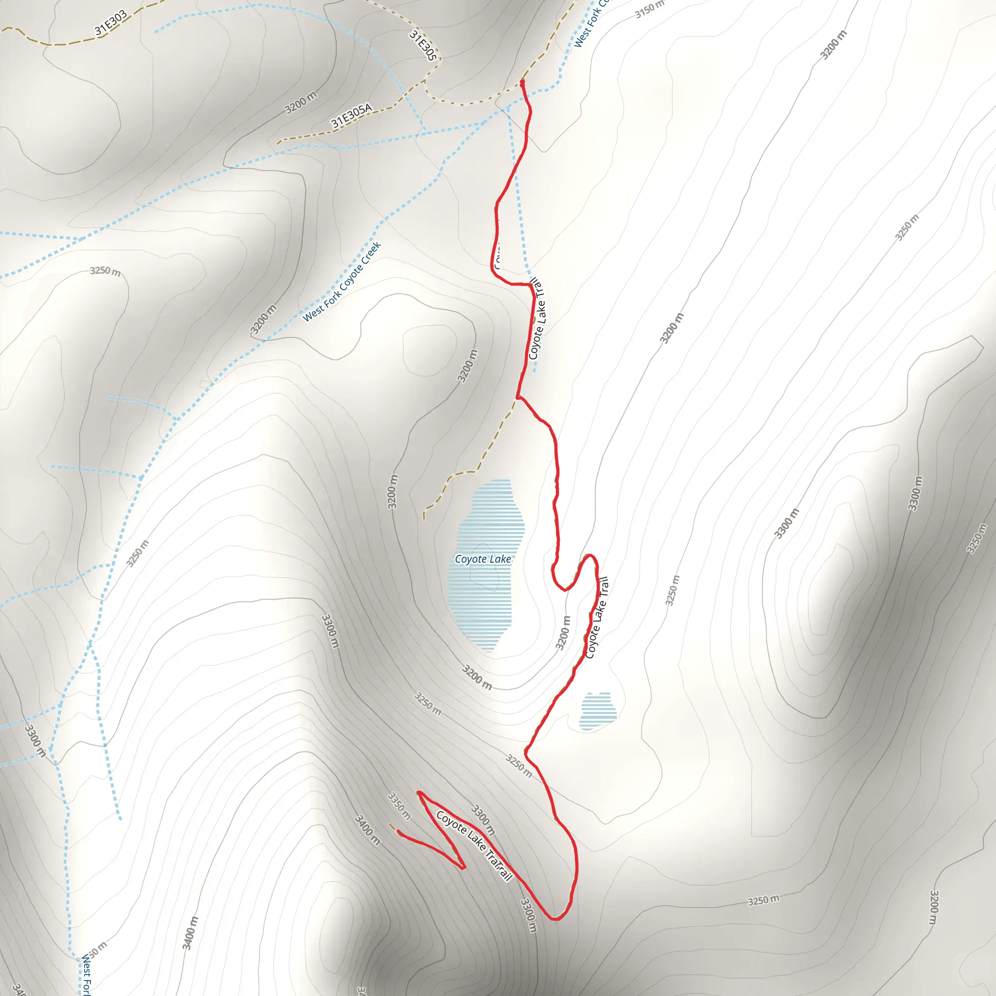 Coyote Lake Trail mobile static map