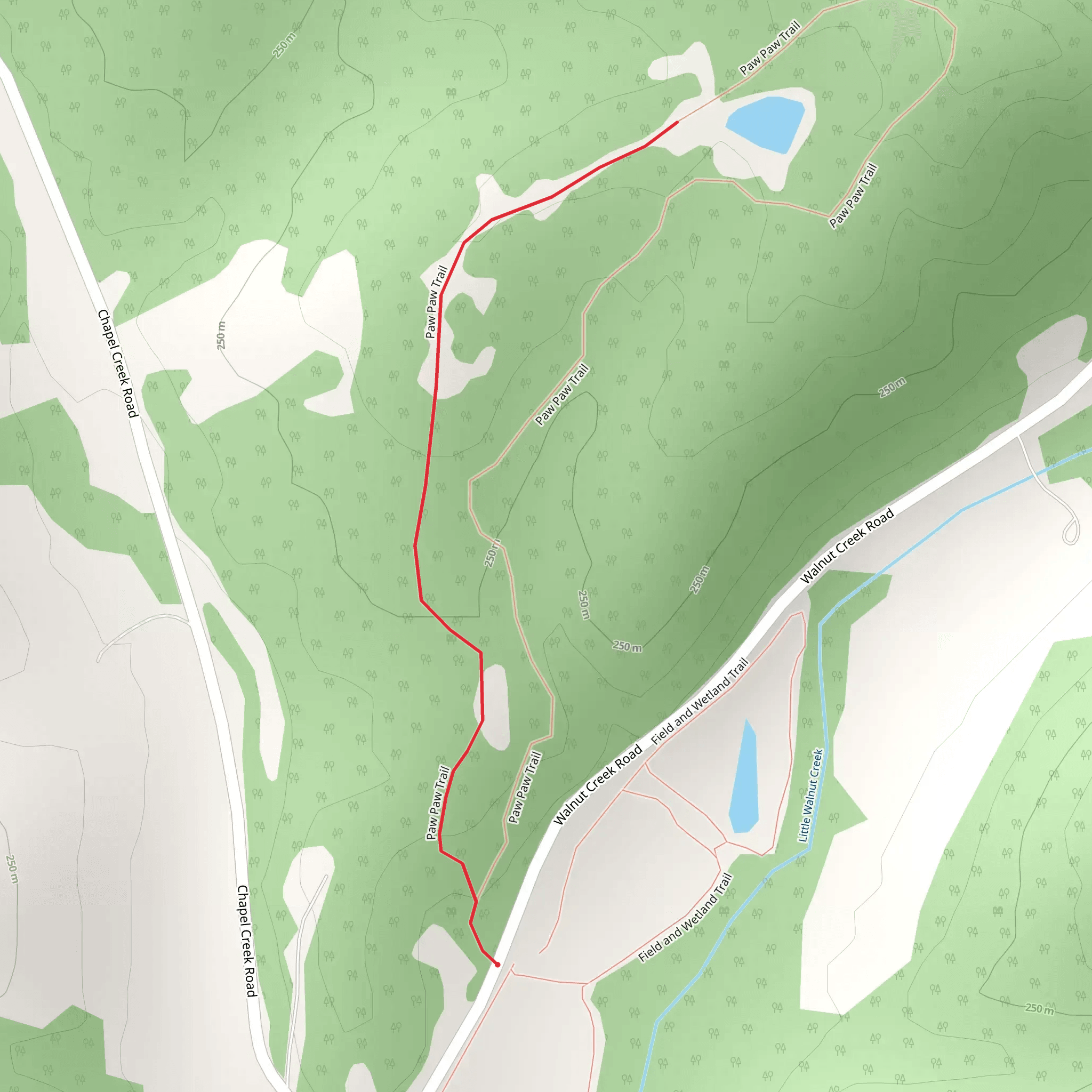Walnut Creek Road mobile static map