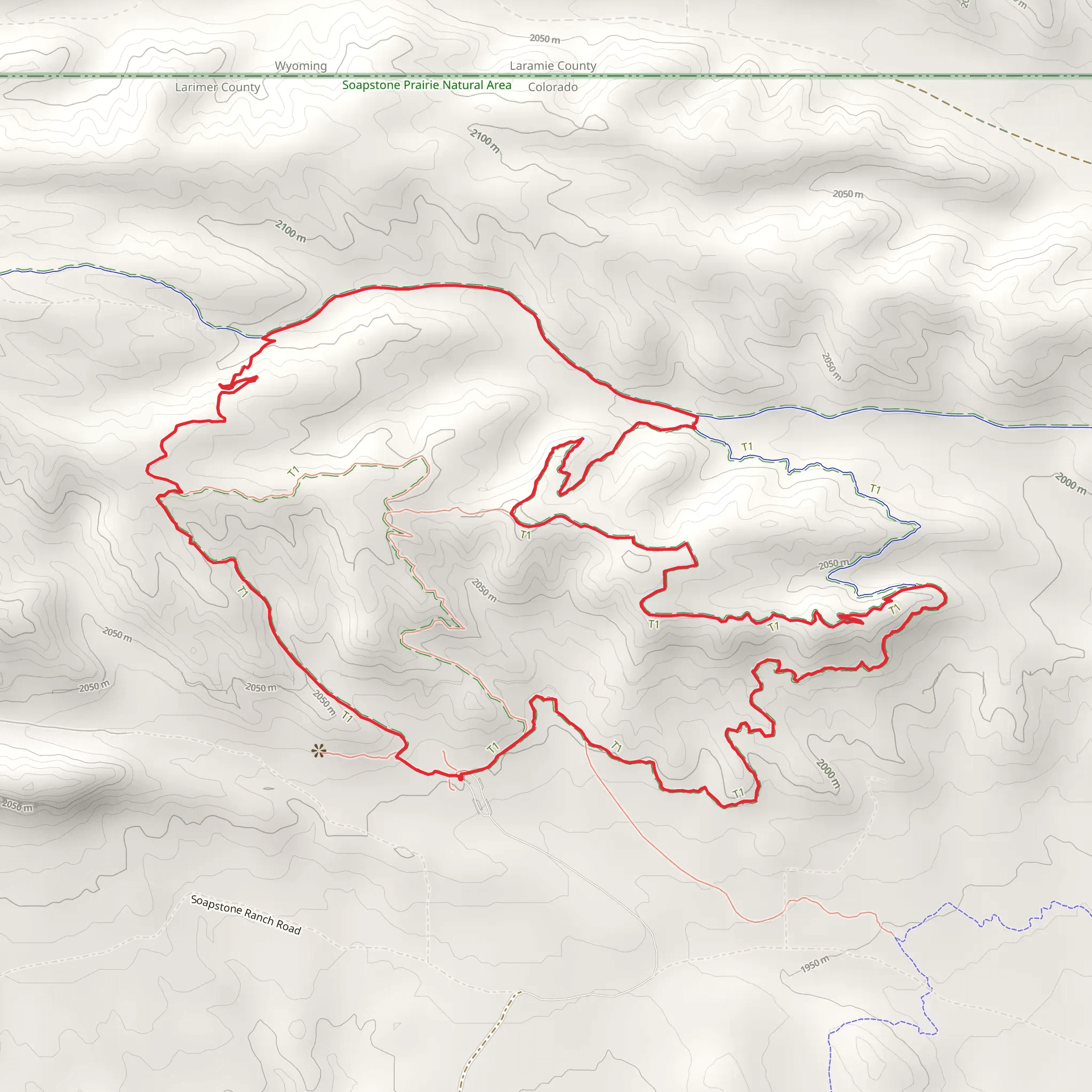 Mahogany Trail and Canyon Loop Trail mobile static map