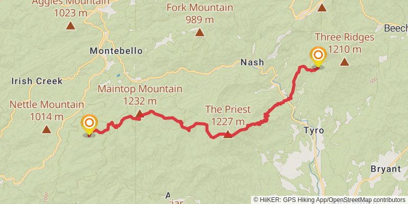 Appalachian Trail stage 86 Map