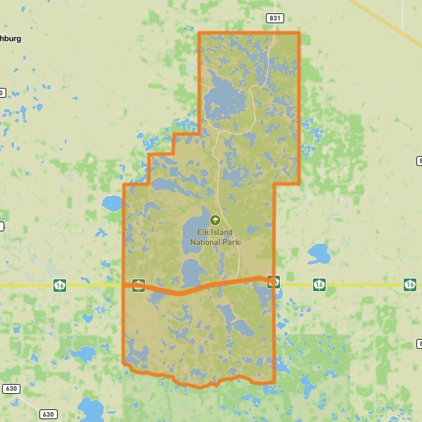 Elk Island National Park of Canada mobile static map