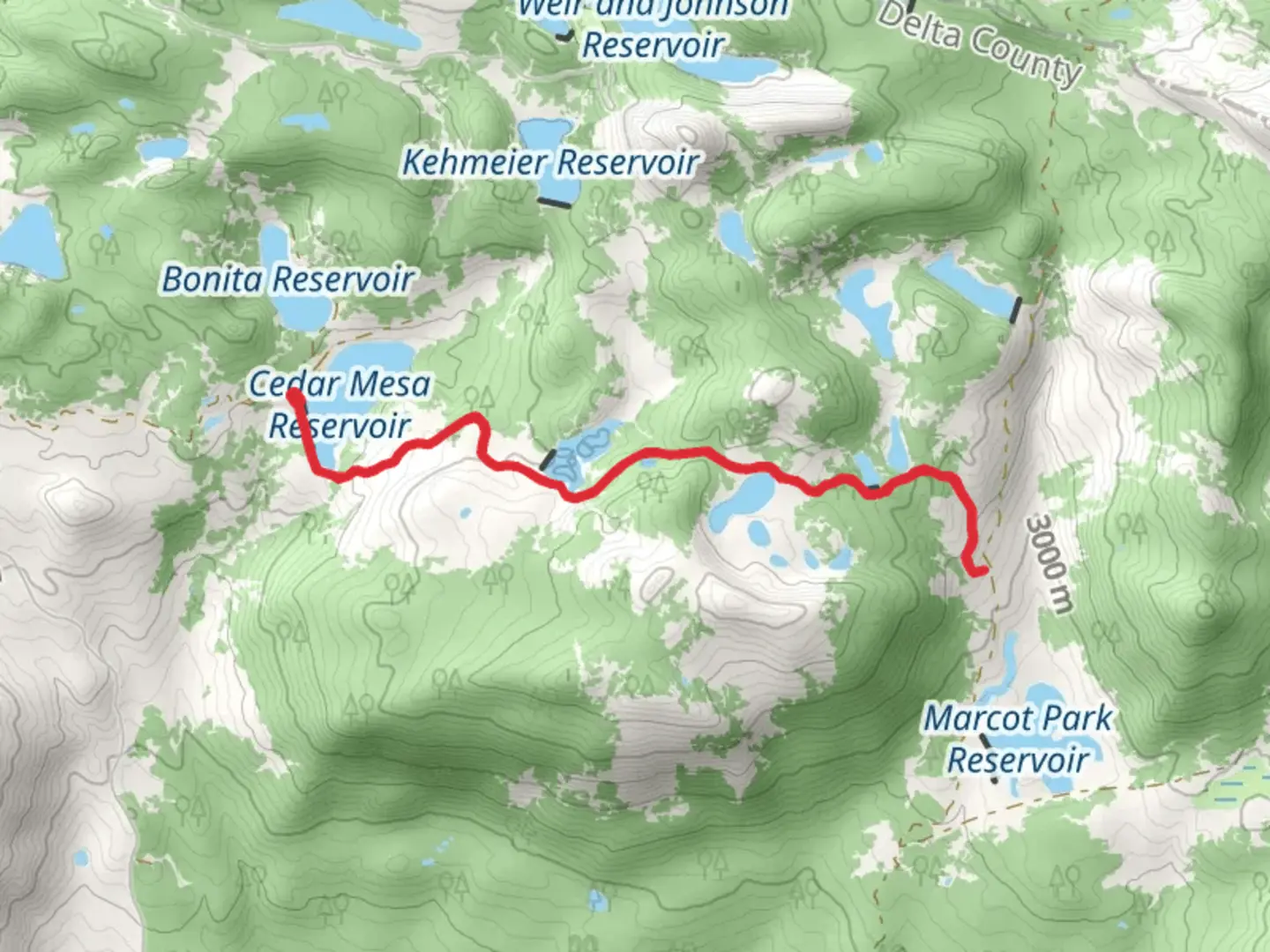 An image depicting the trail Cedar Mesa Trail and its surrounding area.