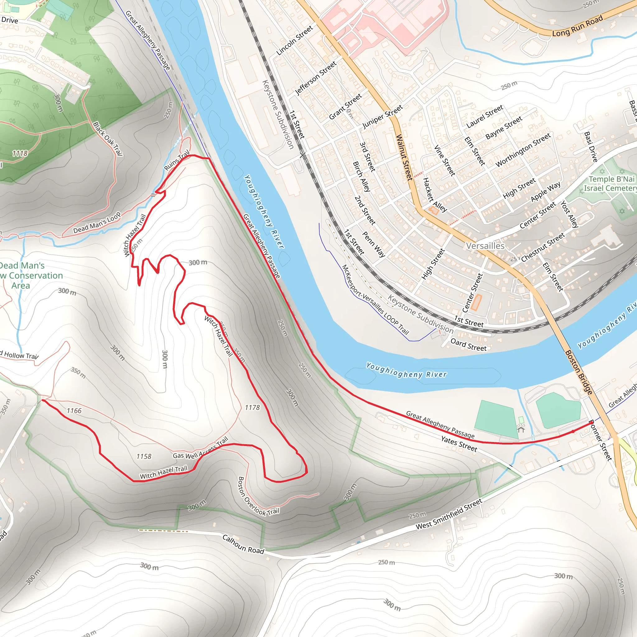 Witch Hazel Trail mobile static map