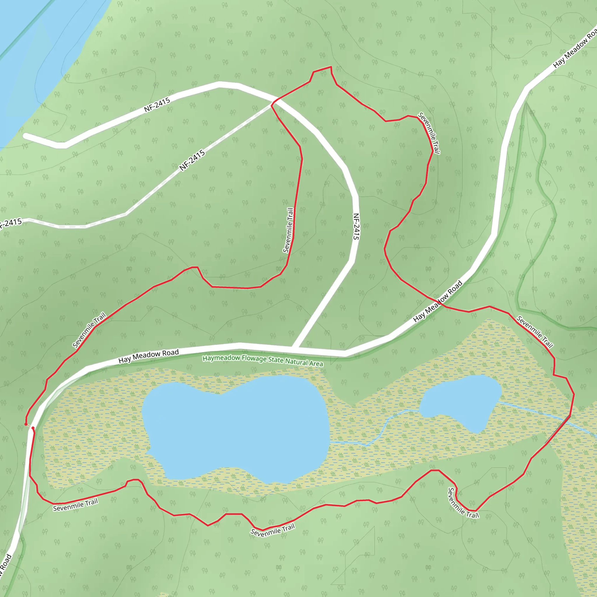 Sevenmile Lake Trail mobile static map
