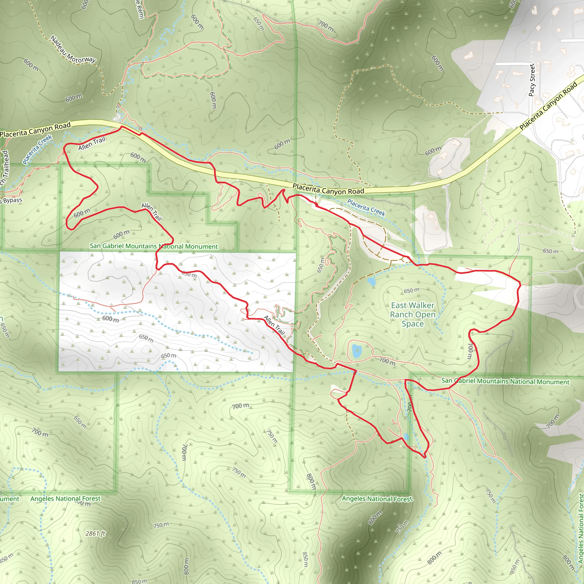 Allen Loop Trail mobile static map