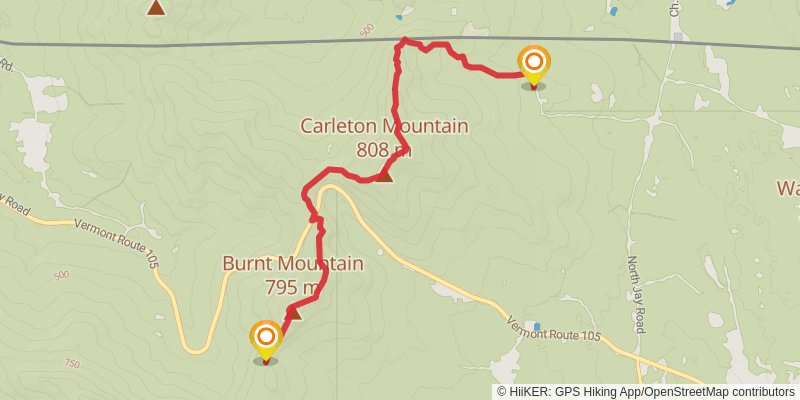 Vermont Long Trail stage 27 Map