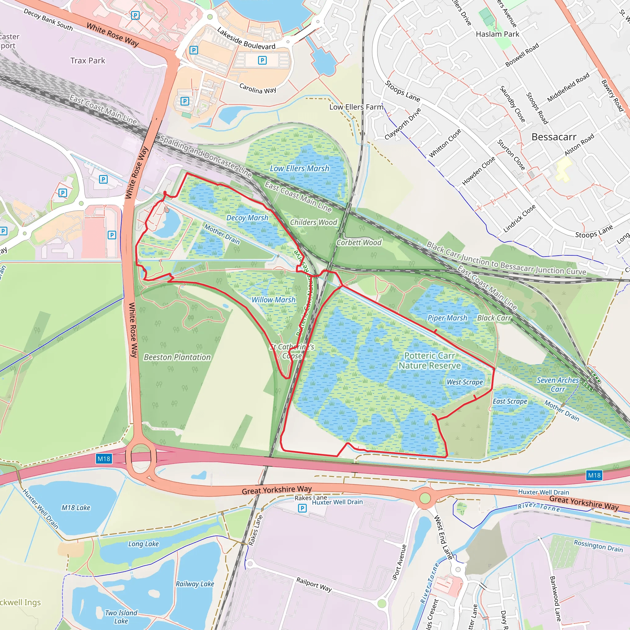 Potteric Carr Nature Reserve mobile static map
