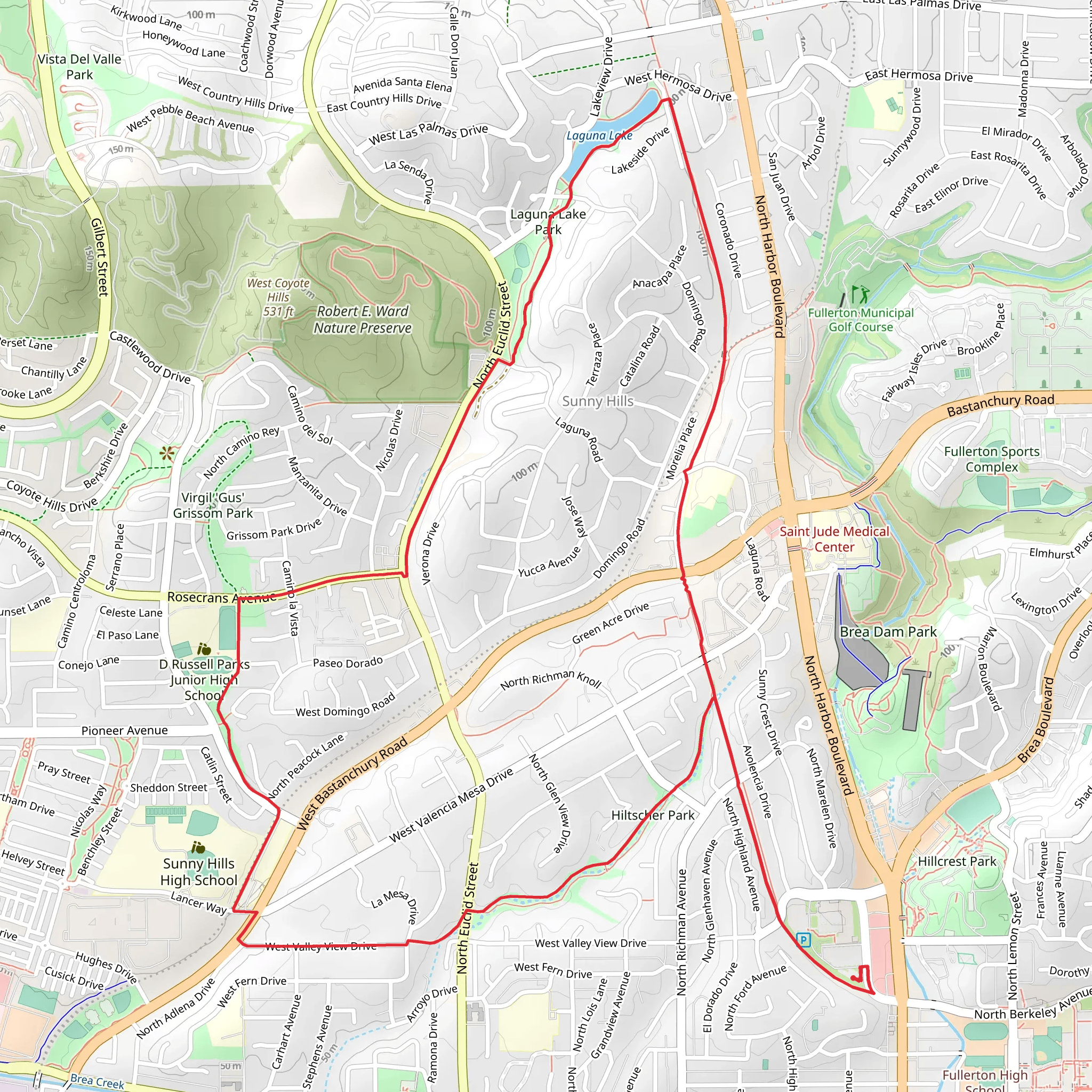 Hiltscher Park - Laguna Lake - Juanita Cooke Trail mobile static map