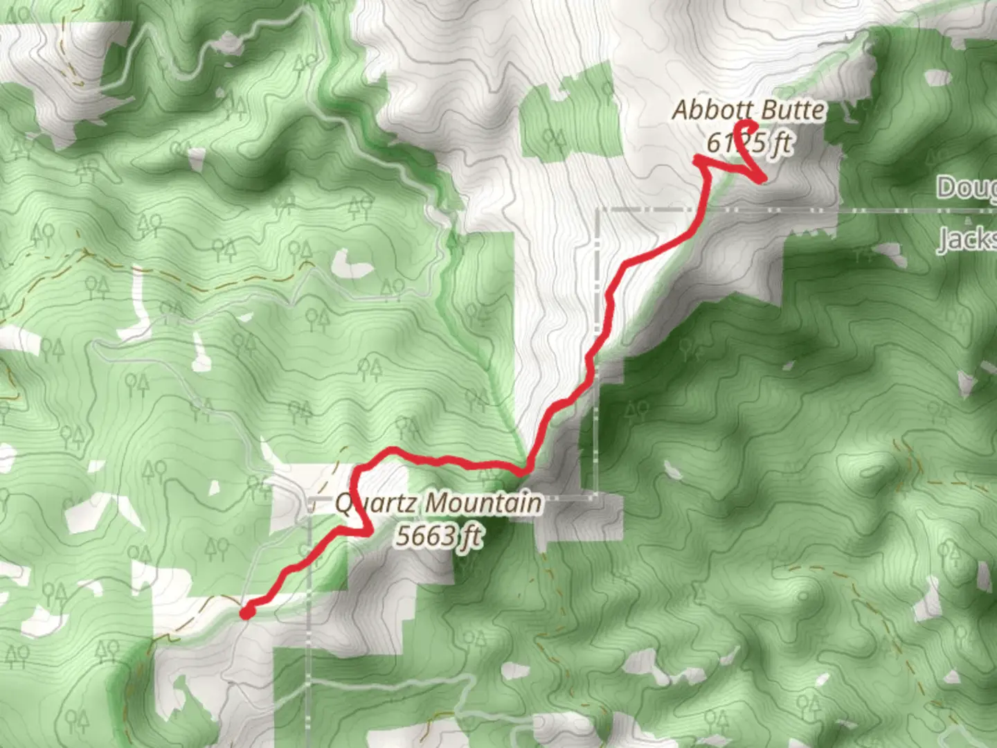 An image depicting the trail Abbott Butte via Rogue Umpqua Divide Trail and its surrounding area.