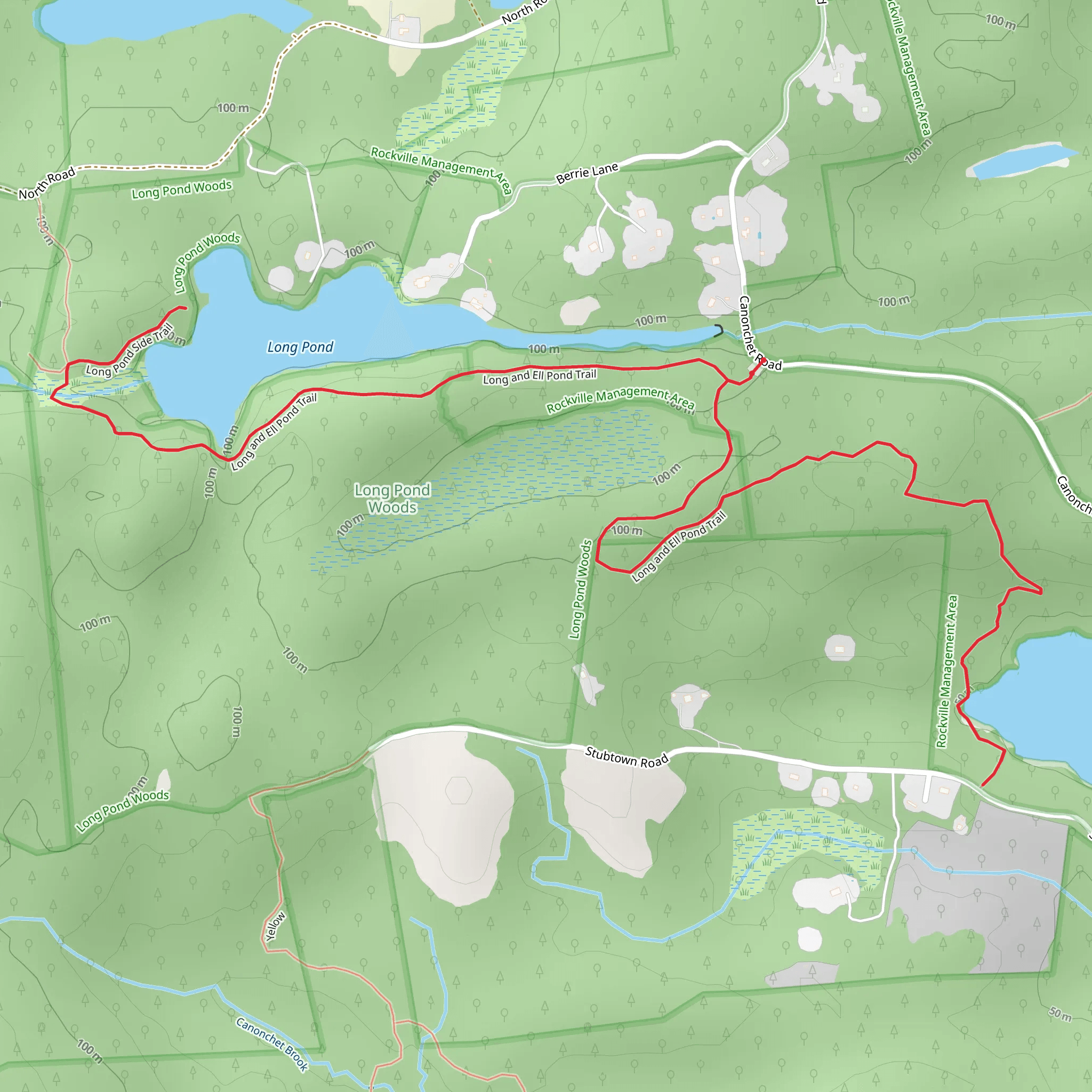 Long Pond and Ashville Pond Trail mobile static map