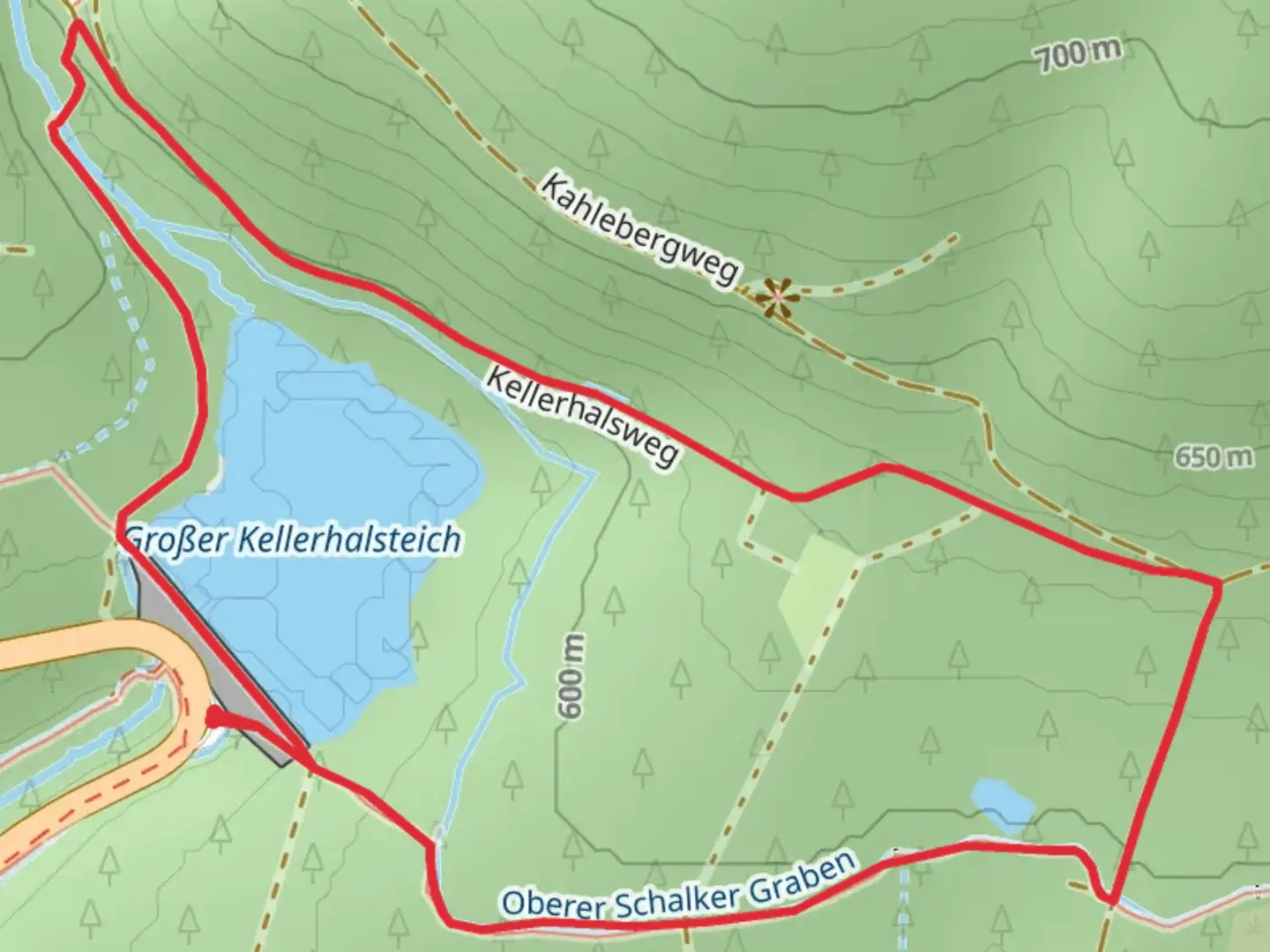 An image depicting the trail Großer Kellerhalsteich Loop and its surrounding area.