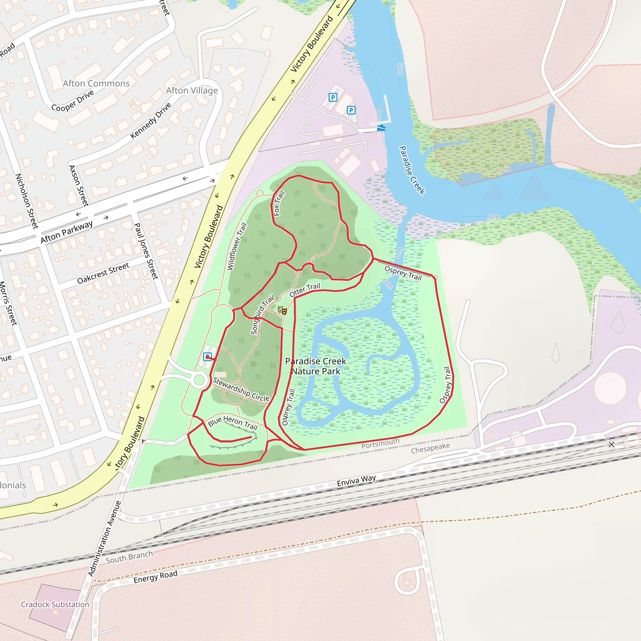 Blue Heron, Osprey and Fox Loop Trail mobile static map