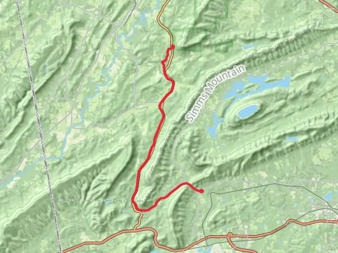 An image depicting the trail Pinhoti Trail - Lavender and its surrounding area.