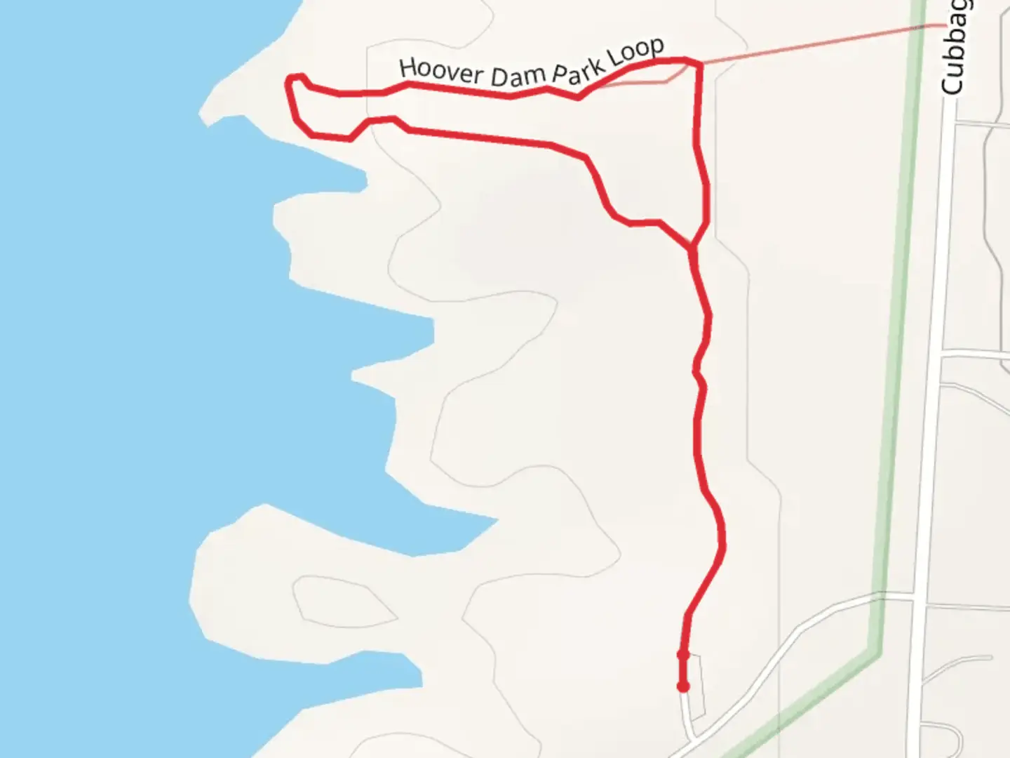 An image depicting the trail Hoover Dam Park Loop and its surrounding area.