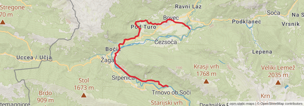 Alpe Adria Walk stage 28 Map