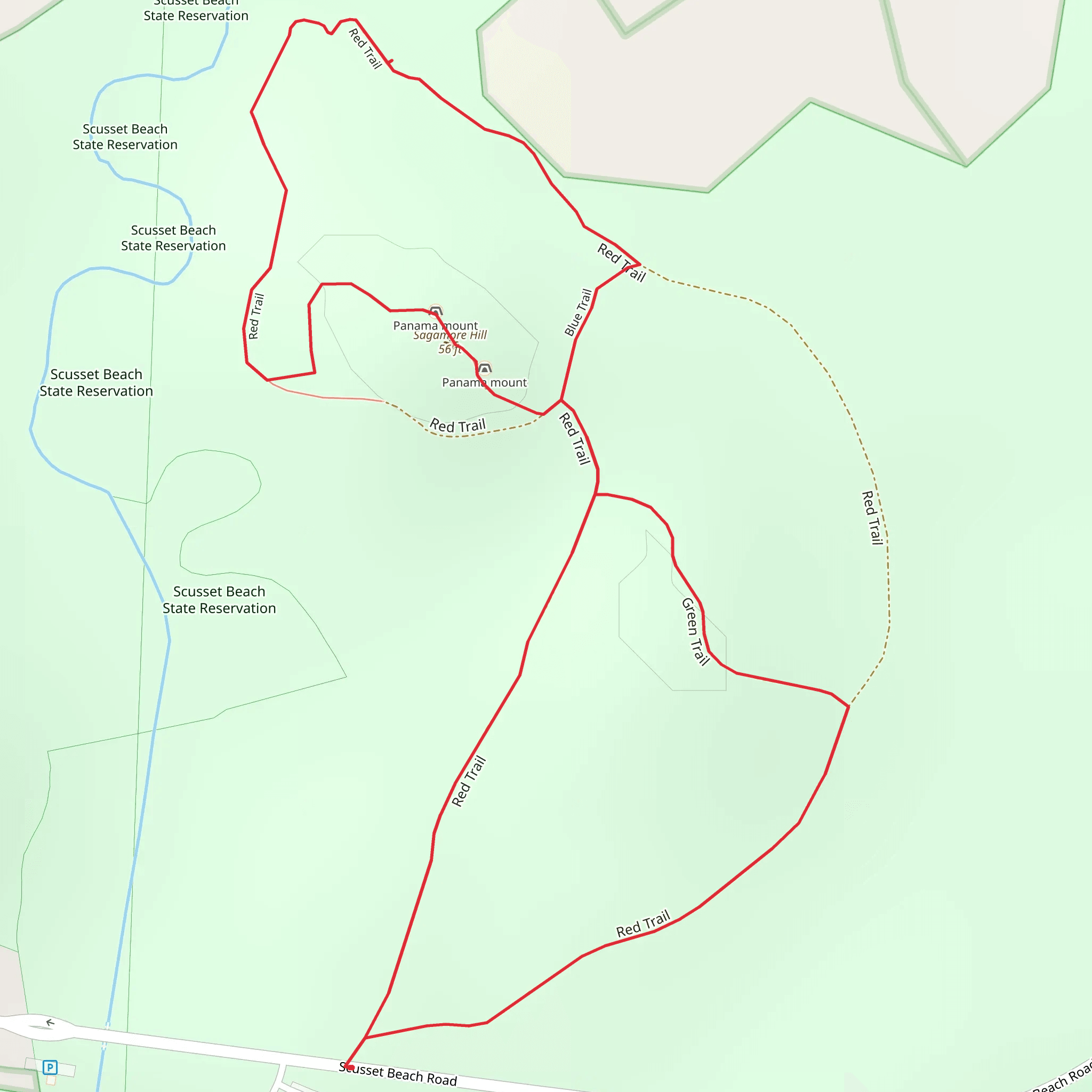 Sagmore Hill Loop - Scusset Beach State Reservation mobile static map
