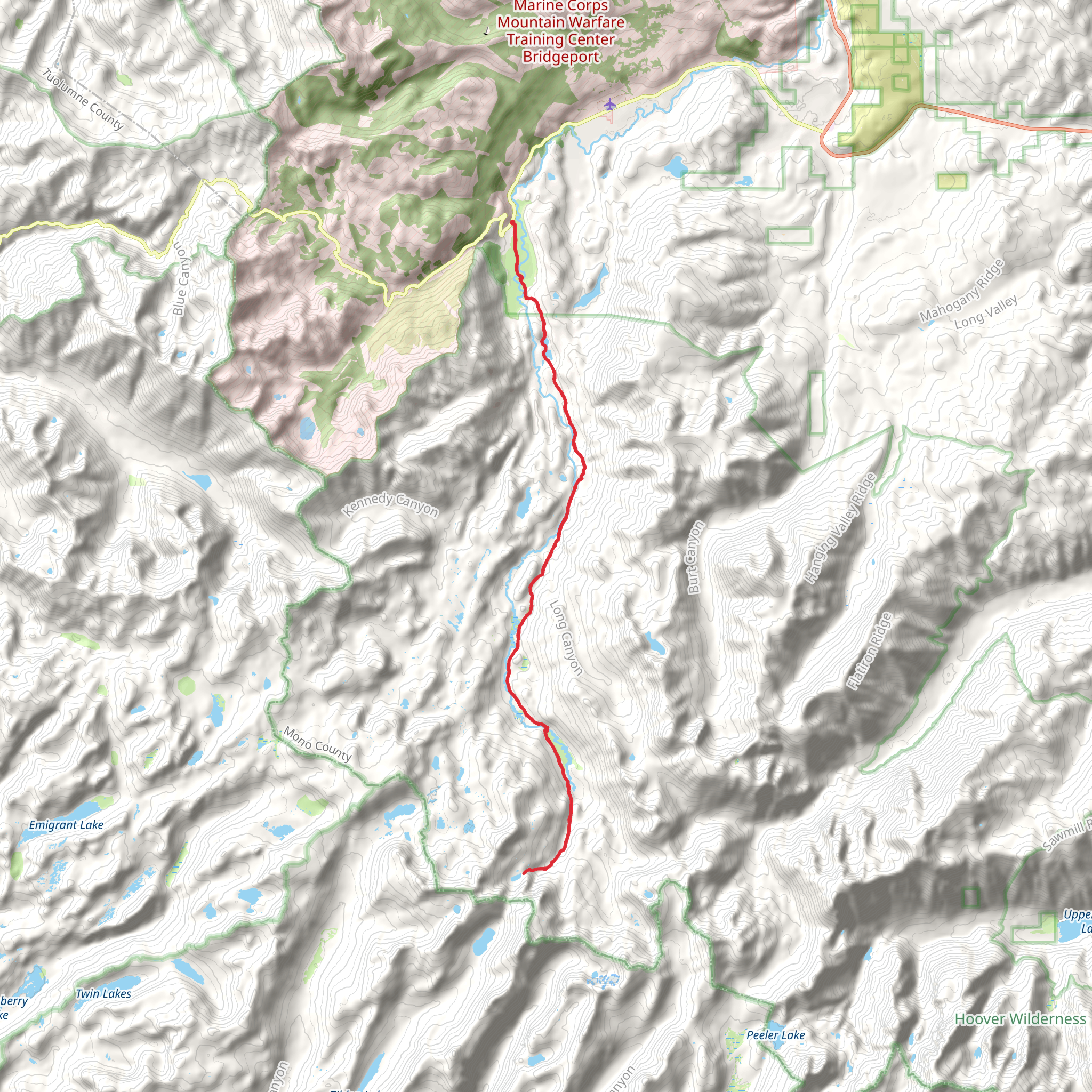 Tower Lake via West Walker River Trail mobile static map