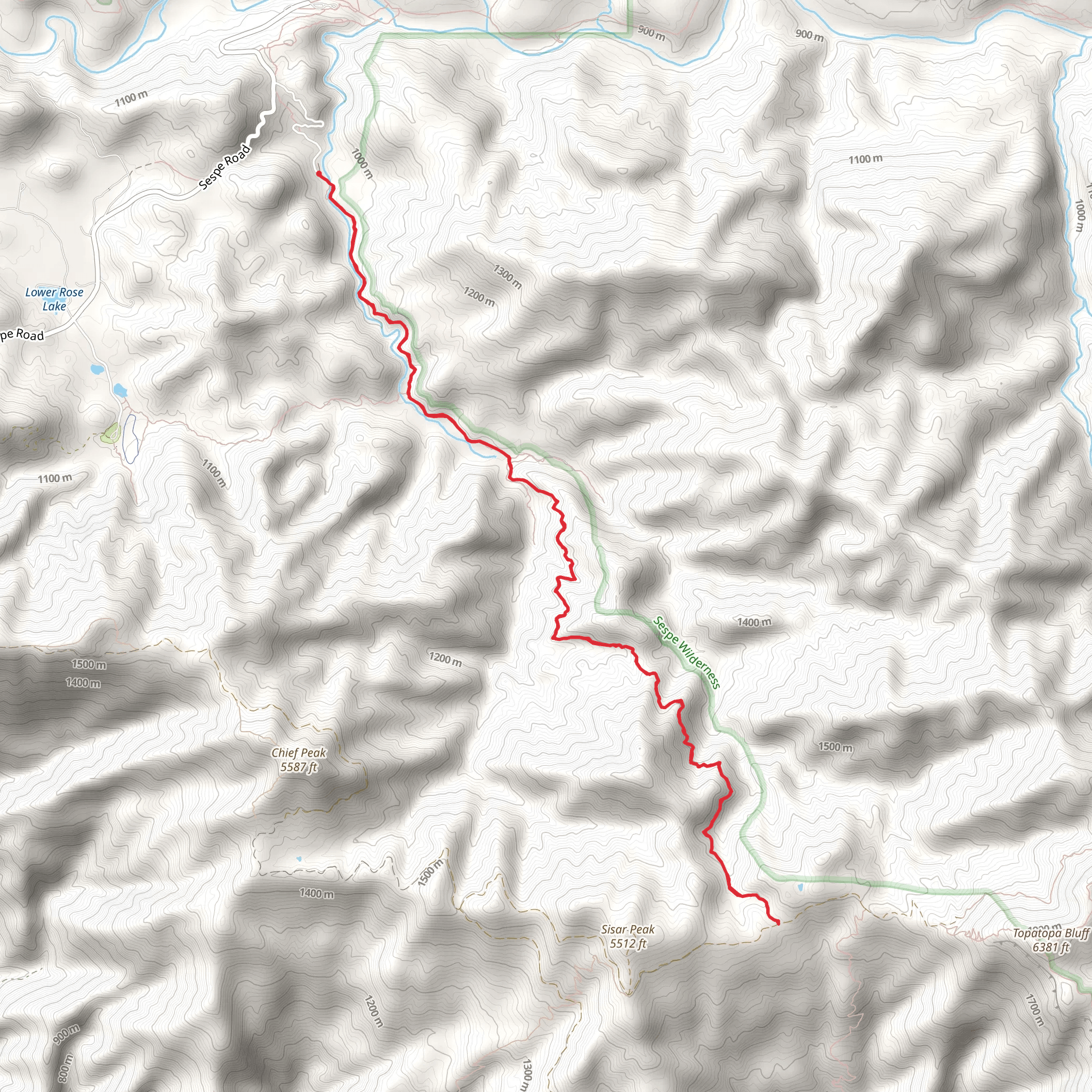 Lion Canyon Trail mobile static map