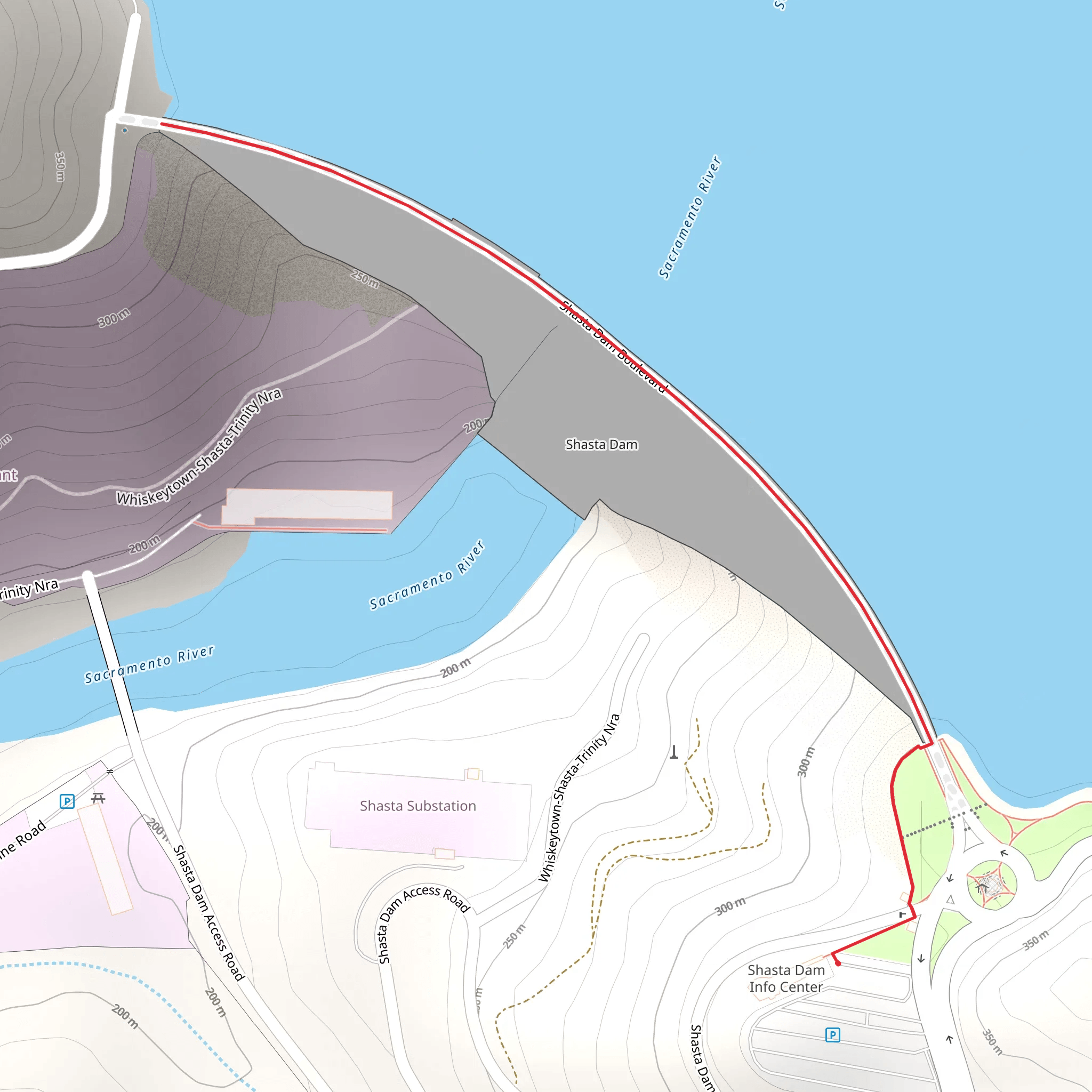 Shasta Dam Walk mobile static map