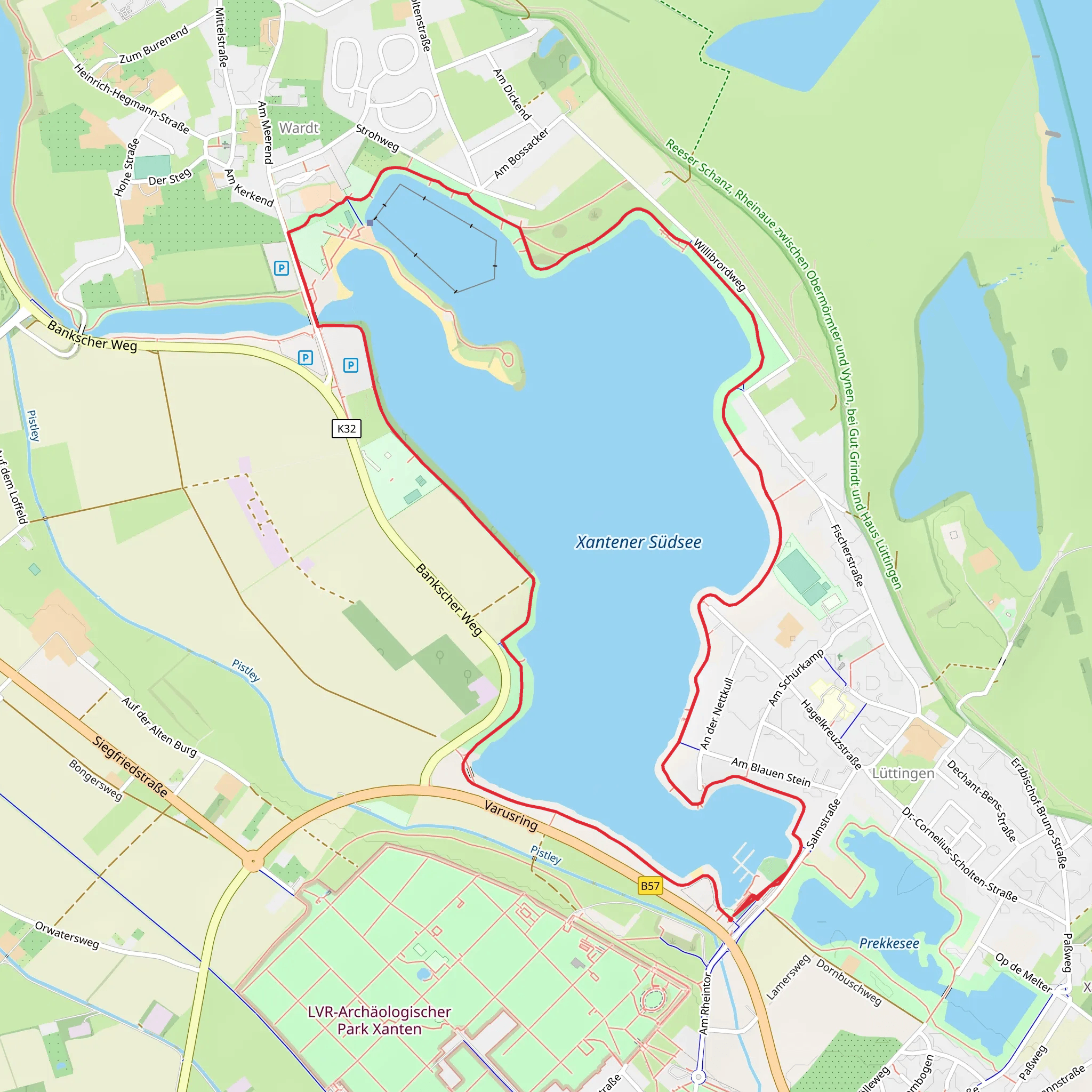 Xantener Südsee Loop mobile static map