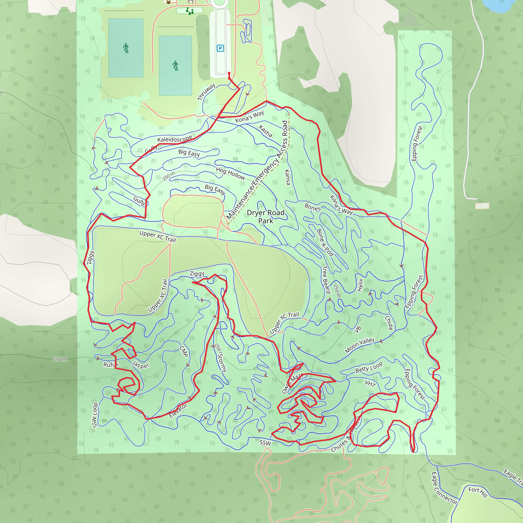 Dryer Road Park Loop mobile static map