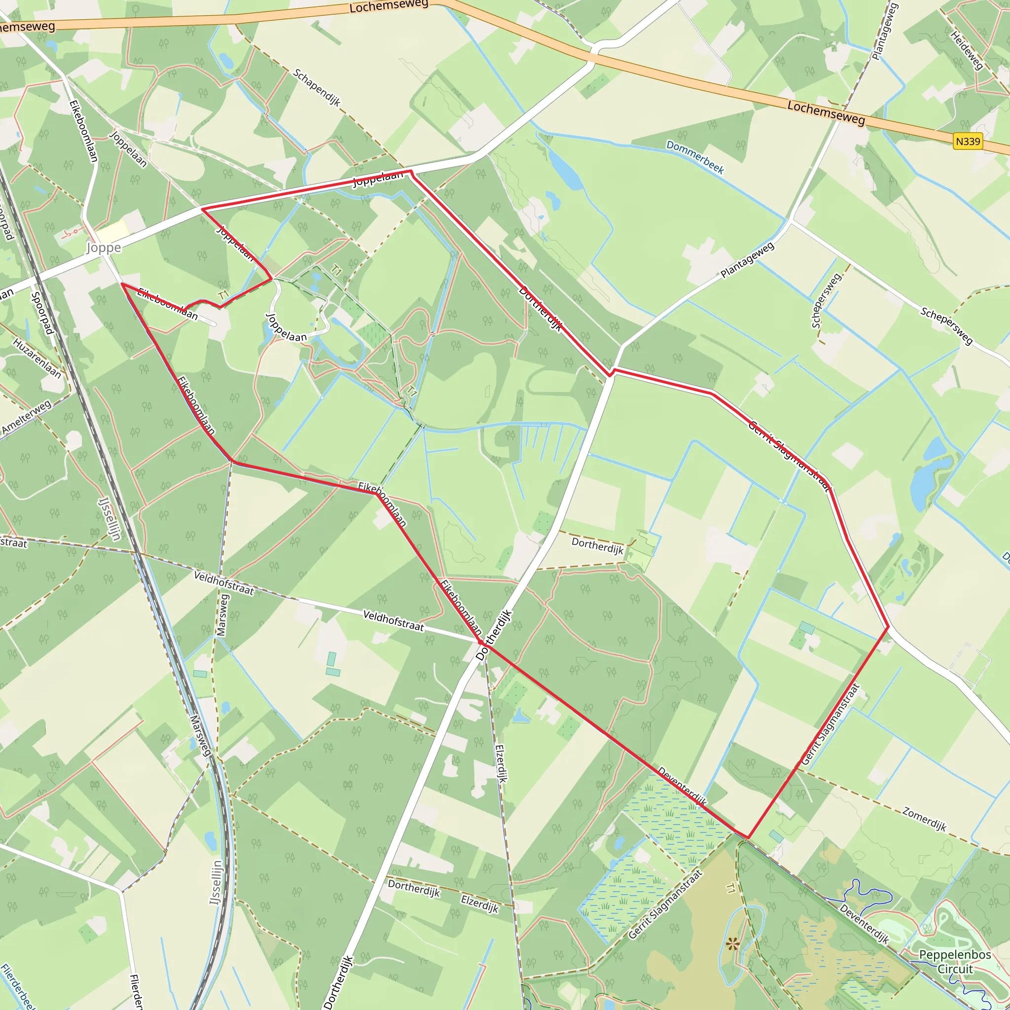 Joppelaan and Zonnenberg Loop mobile static map