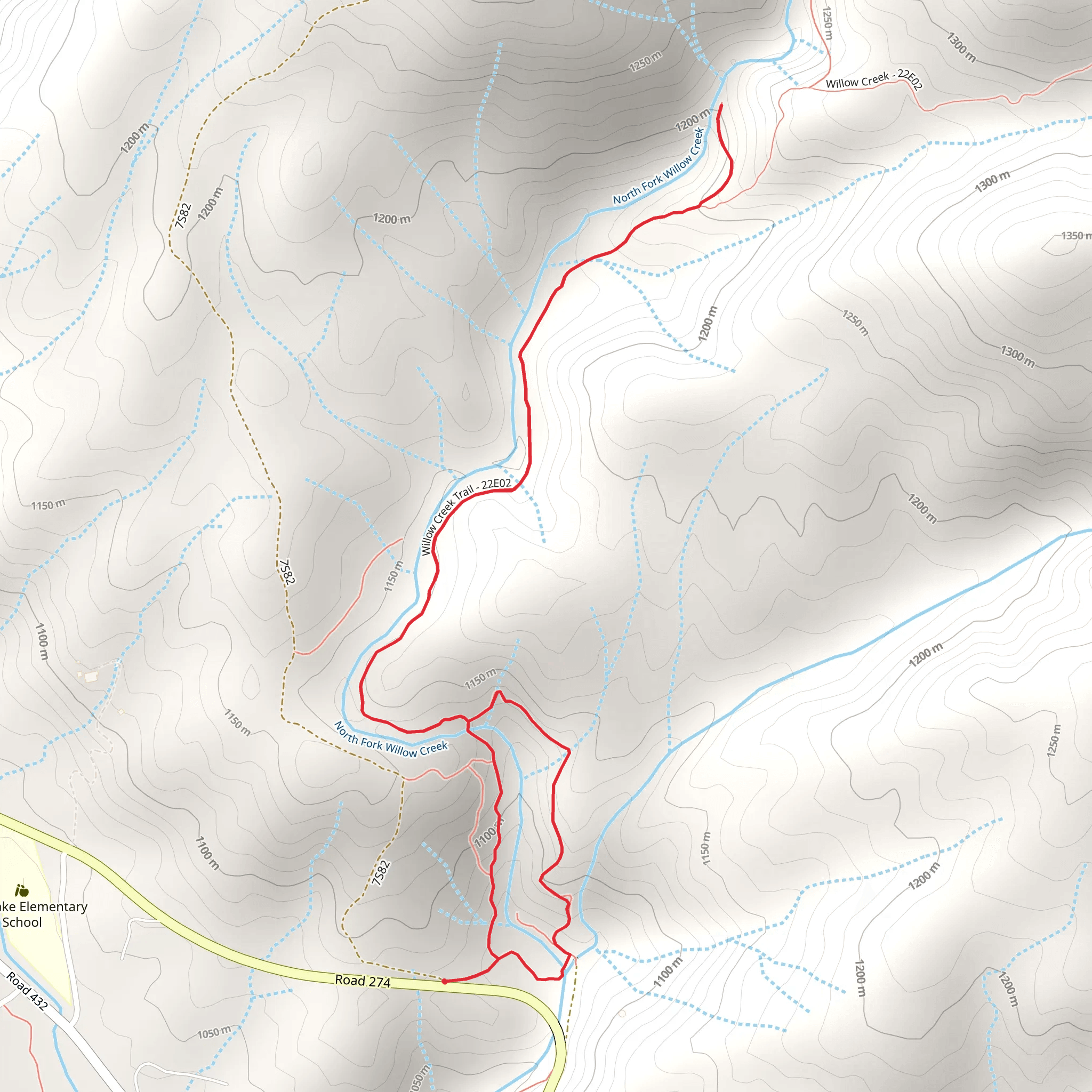 North Fork Willow Creek mobile static map