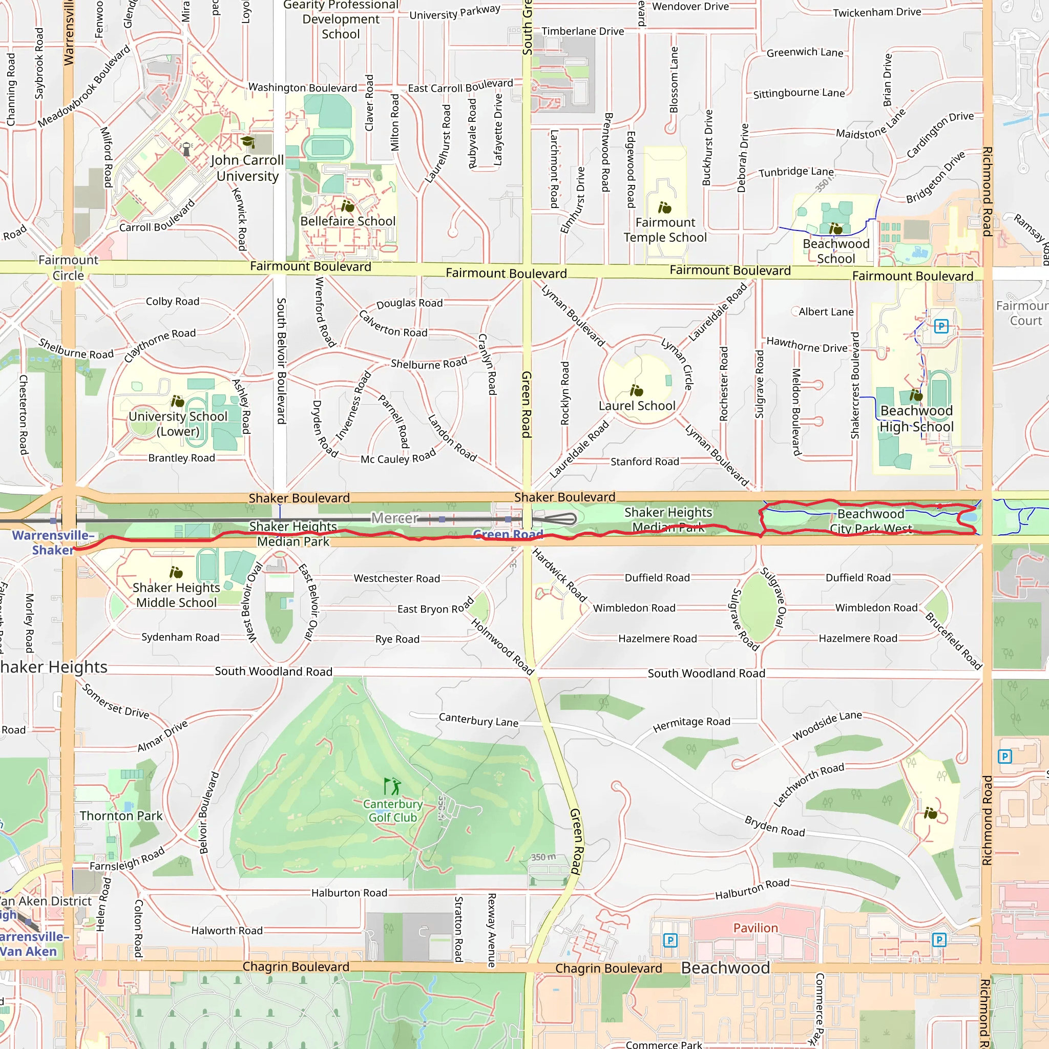 Shaker Blvd Multi Purpose Trail mobile static map