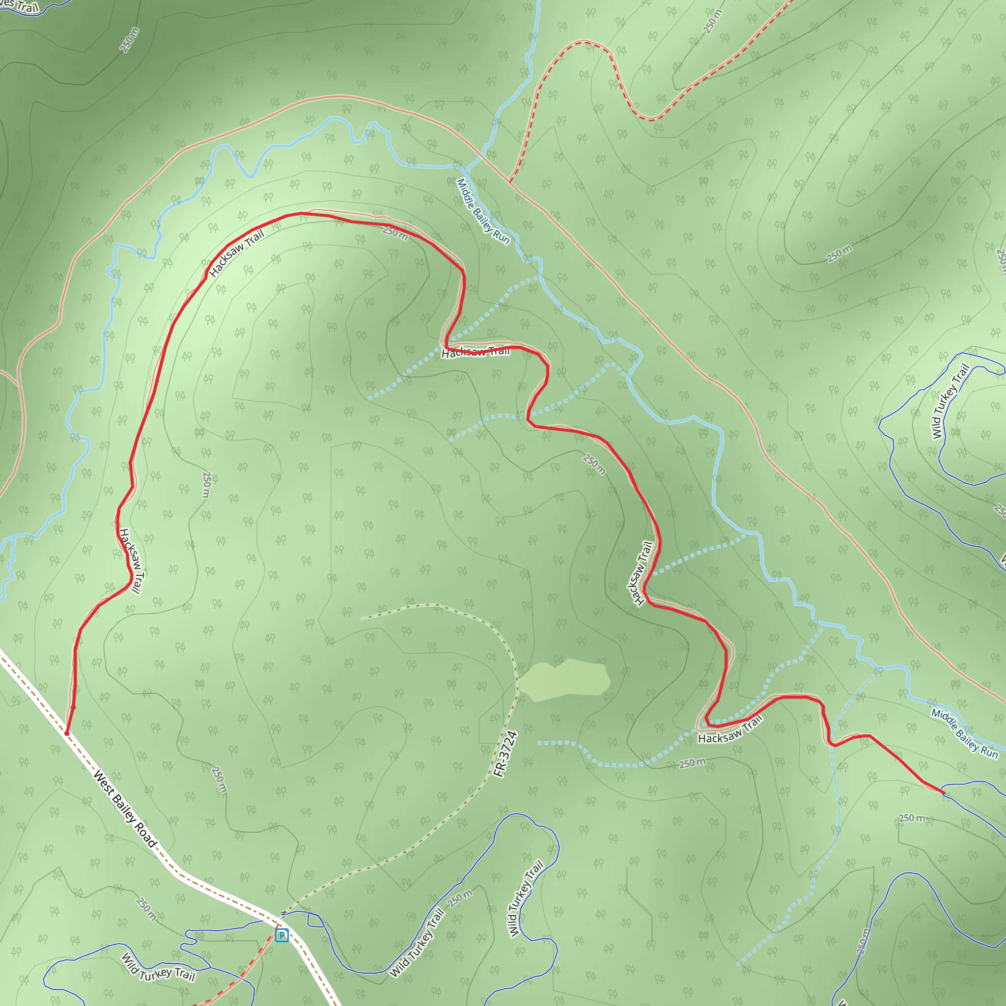 Hacksaw Trail mobile static map