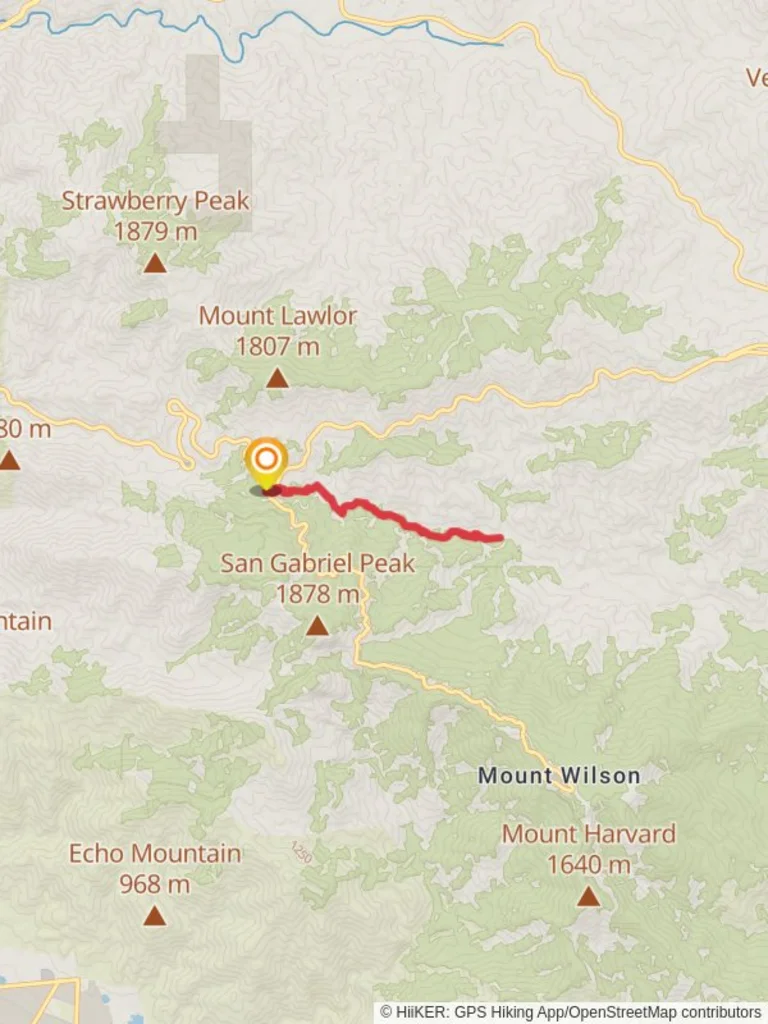 An image depicting the trail Valley Forge Trail Camp via Gabrielino Trail and its surrounding area.