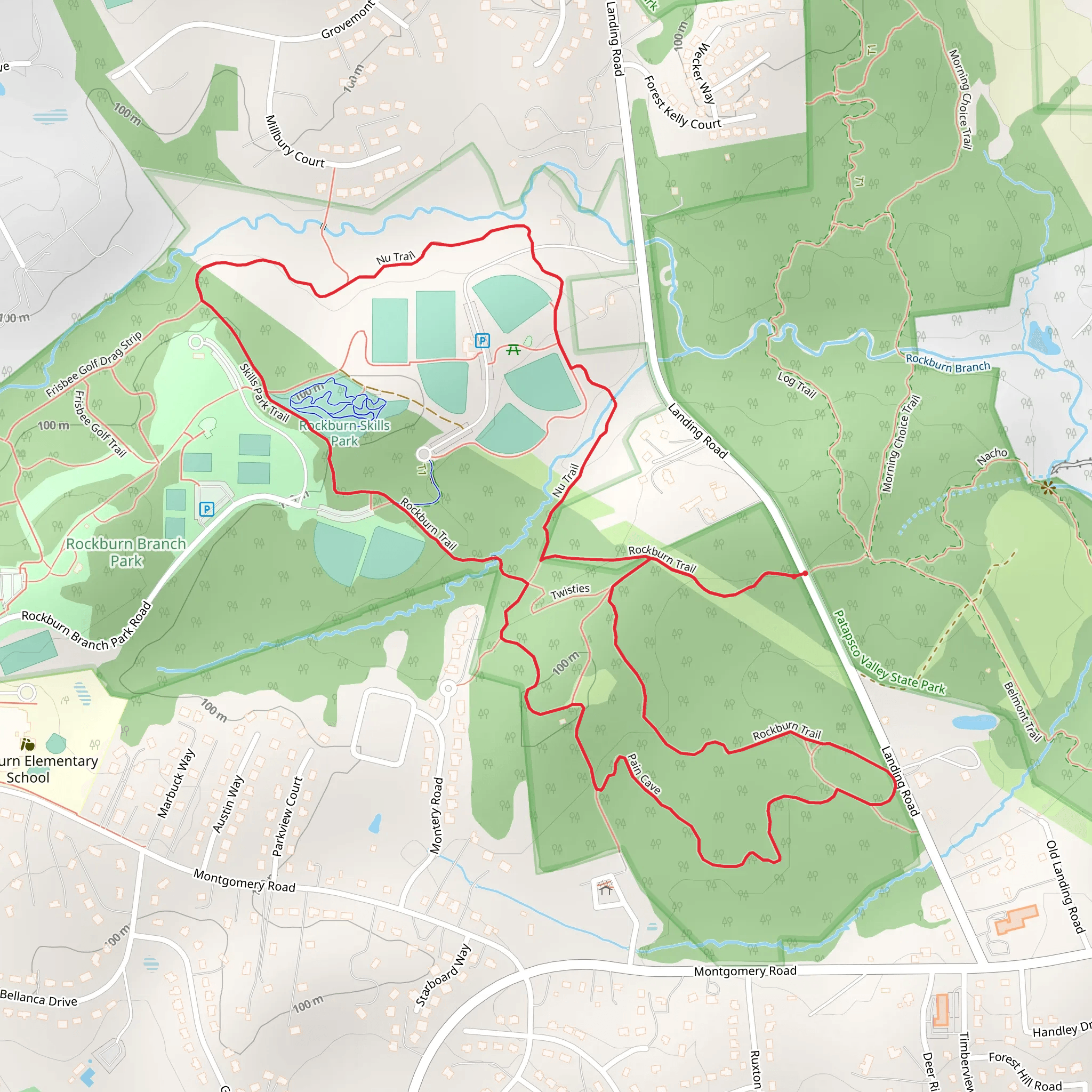 Rockburn, Pain Cave and Nu Loop Trail mobile static map