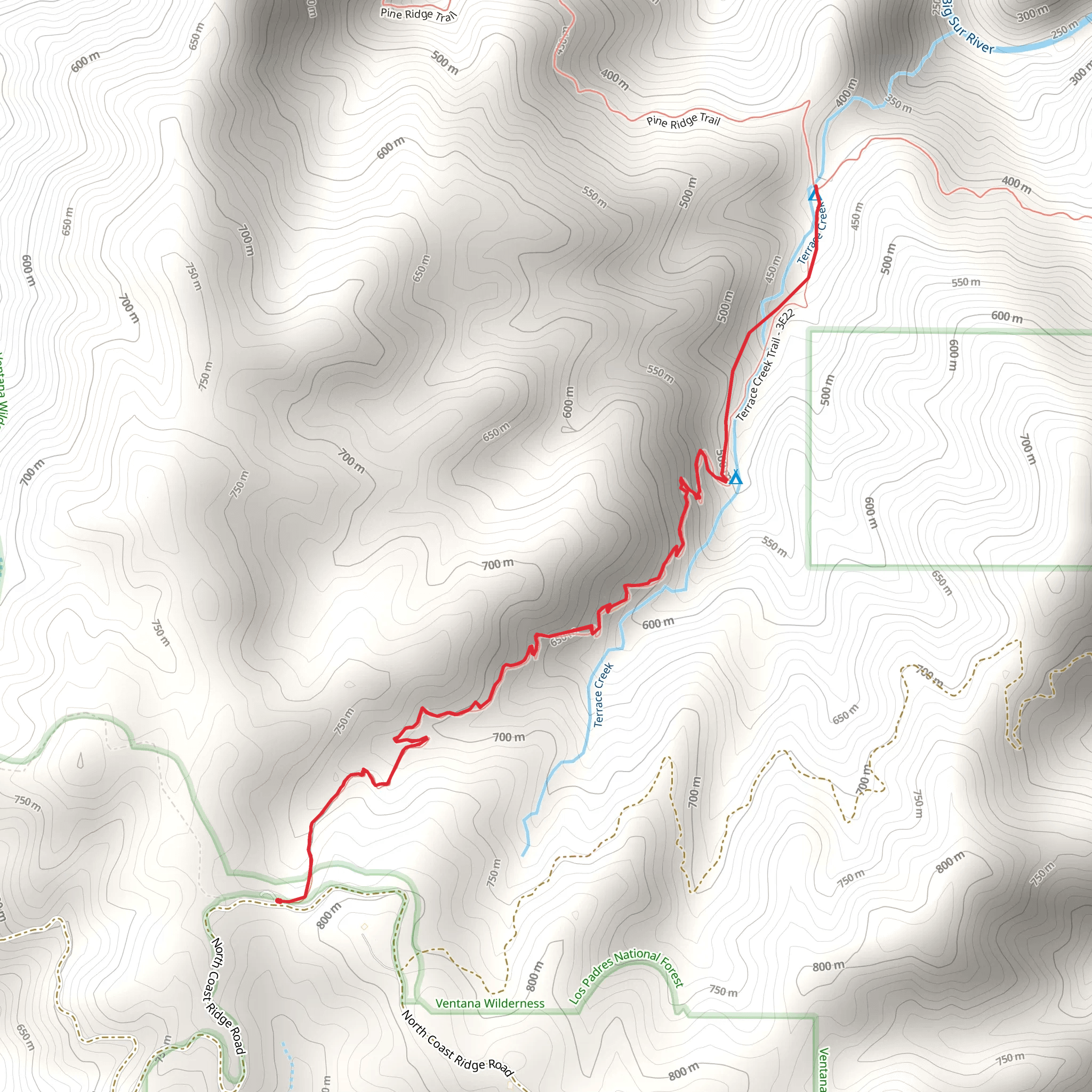 Terrace Creek Trail mobile static map