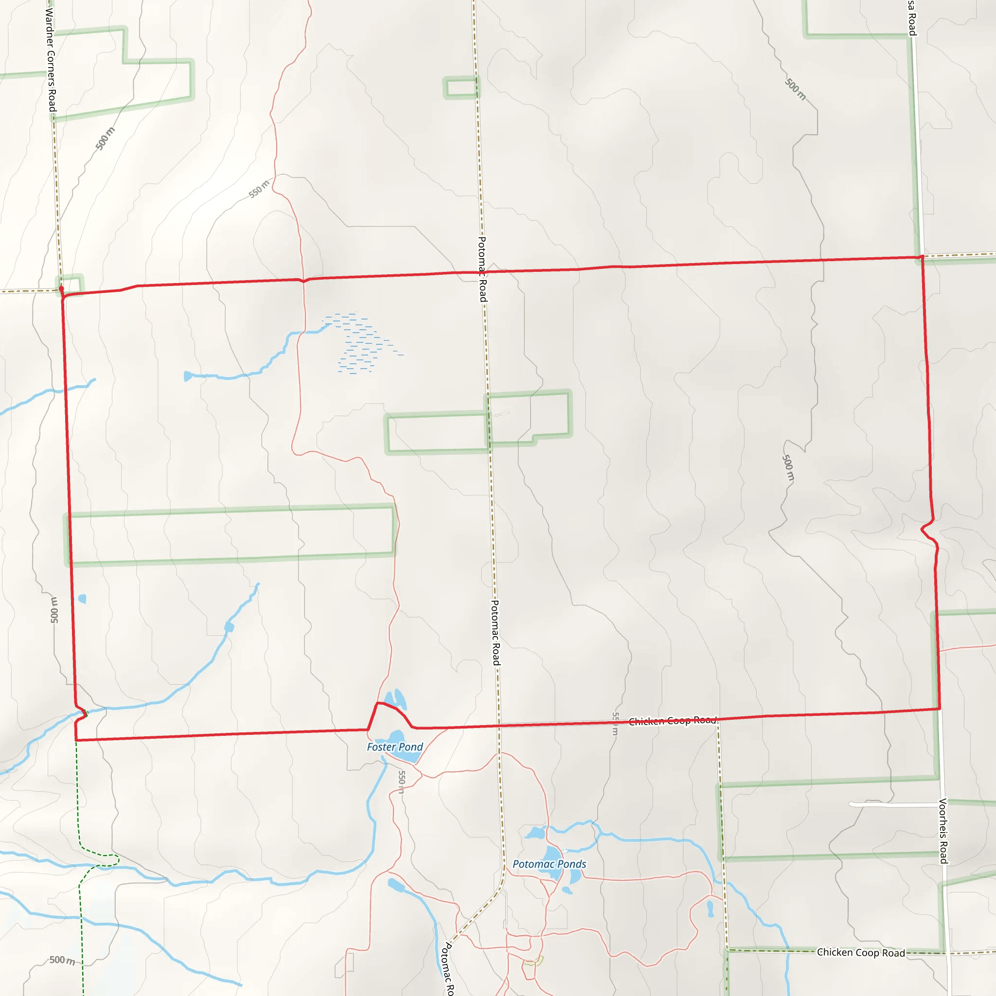 Foster Pond - Backbone Loop Trail mobile static map