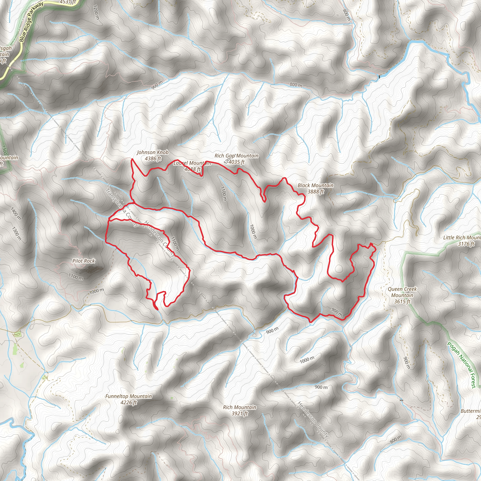 Laurel Mountain, Pilot Cove and Slate Rock Creek Loop Trail mobile static map