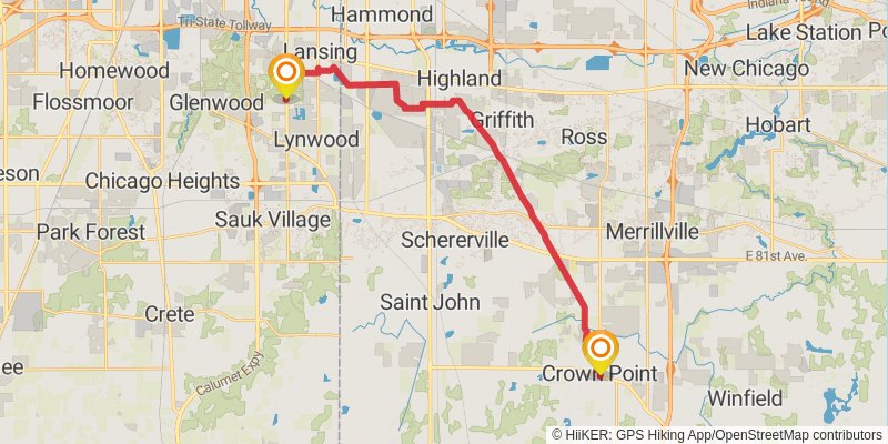 American Discovery Trail North Route stage 110 Map