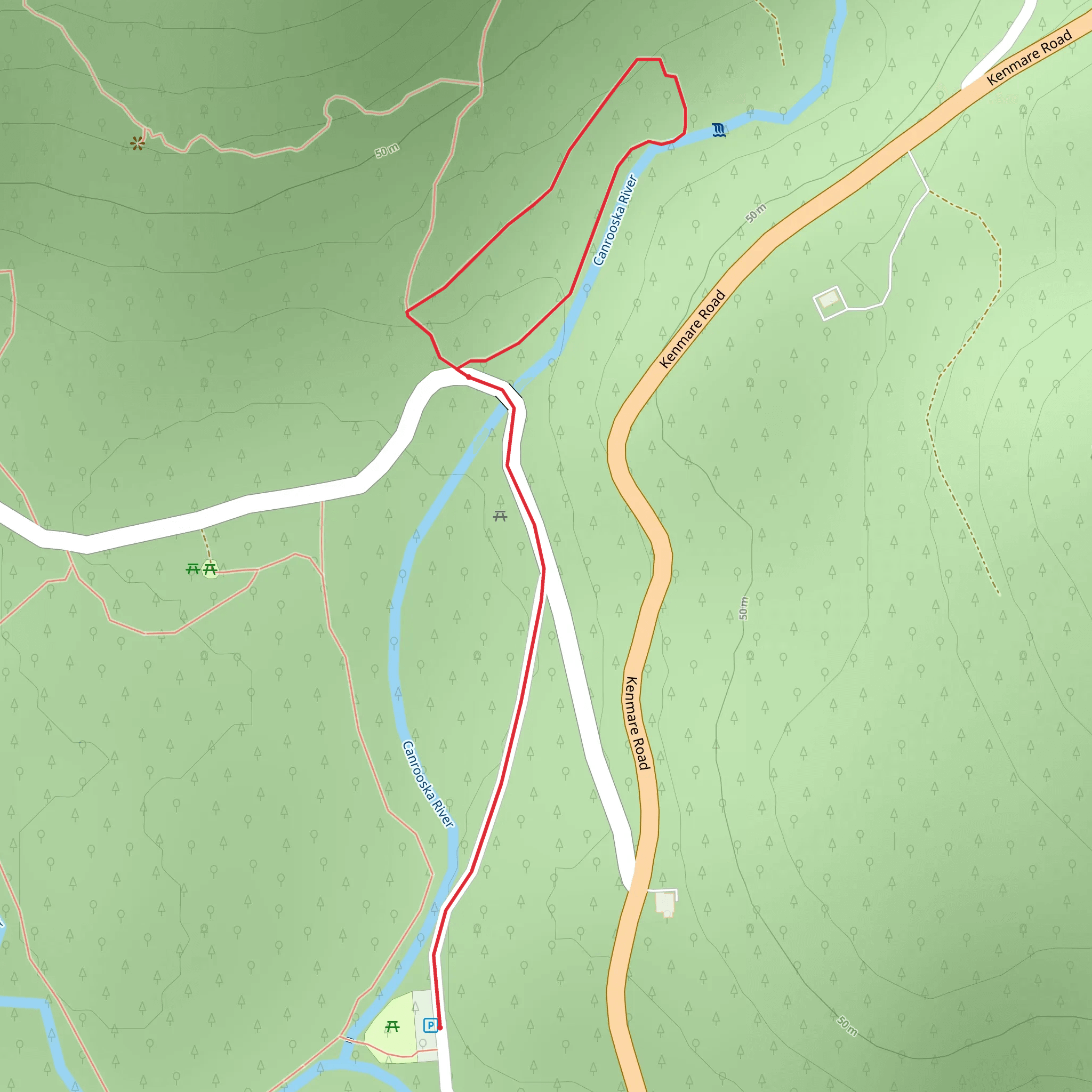 Glengarriff Nature Reserve - Waterfall Walk mobile static map
