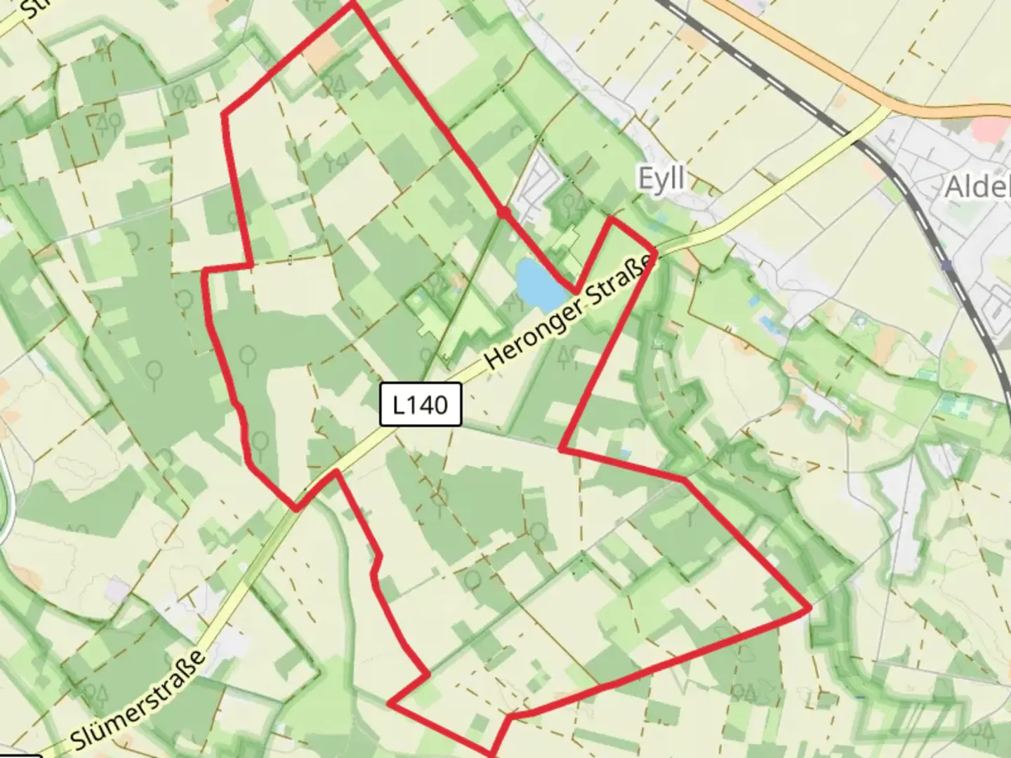 An image depicting the trail Eyller See Rundweg and its surrounding area.