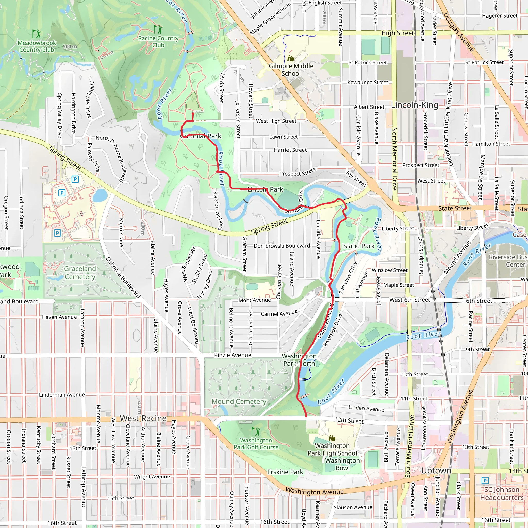 Root River Pathway - Colonial Park mobile static map