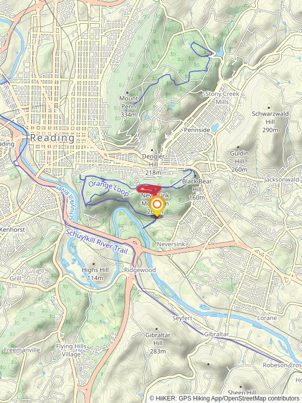 Neversink Mountain via Purple and Green Loop Trail