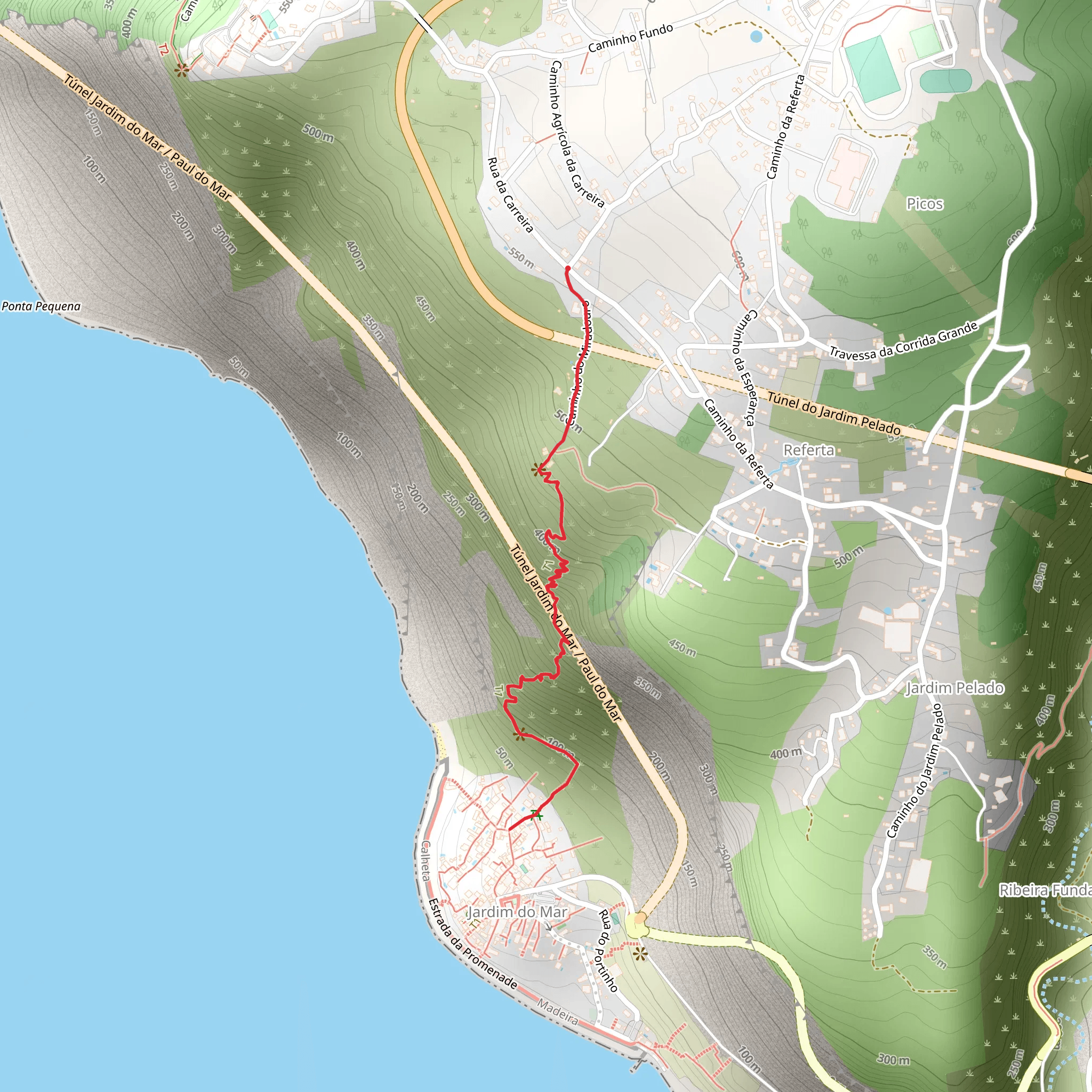 PR 20 Jardim do Mar Footpath mobile static map