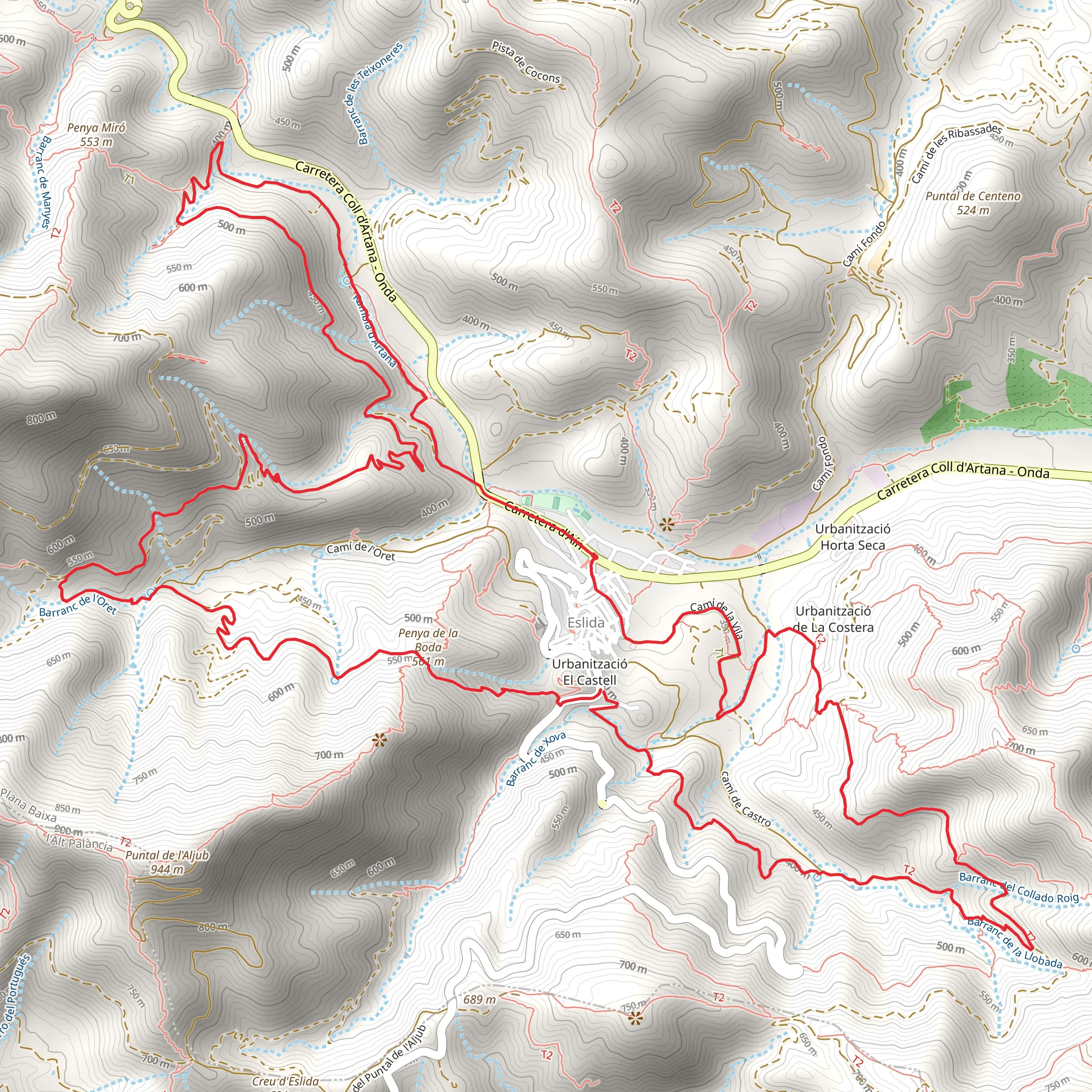 Route of the Fonts PR CV 384 mobile static map