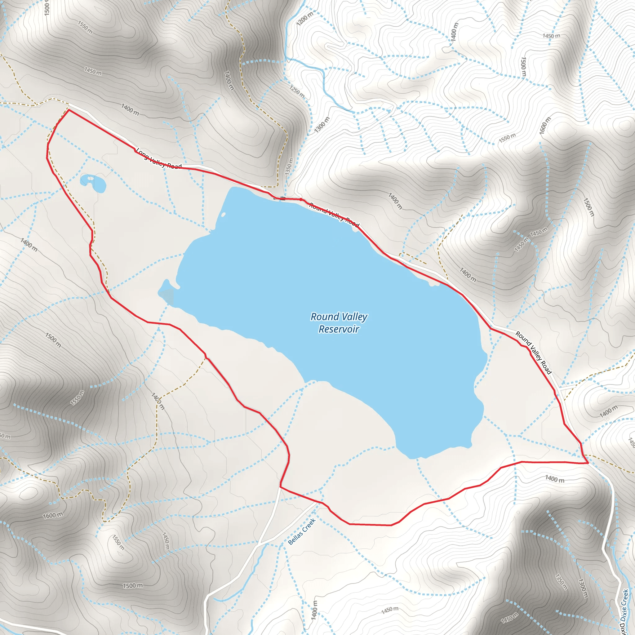 Round Valley Reservoir Loop mobile static map