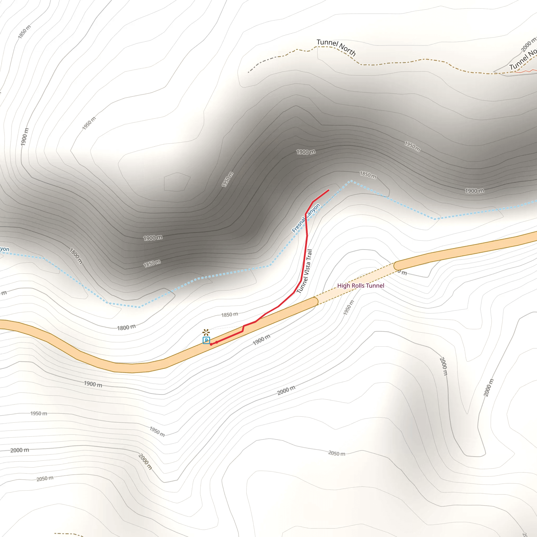 Tunnel Vista Trail mobile static map