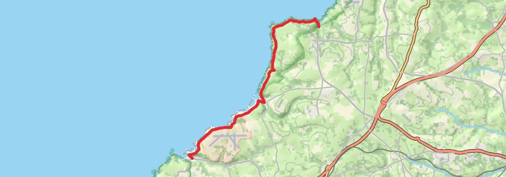 South West Coast Path 6-Day Gentle Tour (Hillwalk Tours) stage 2 Map